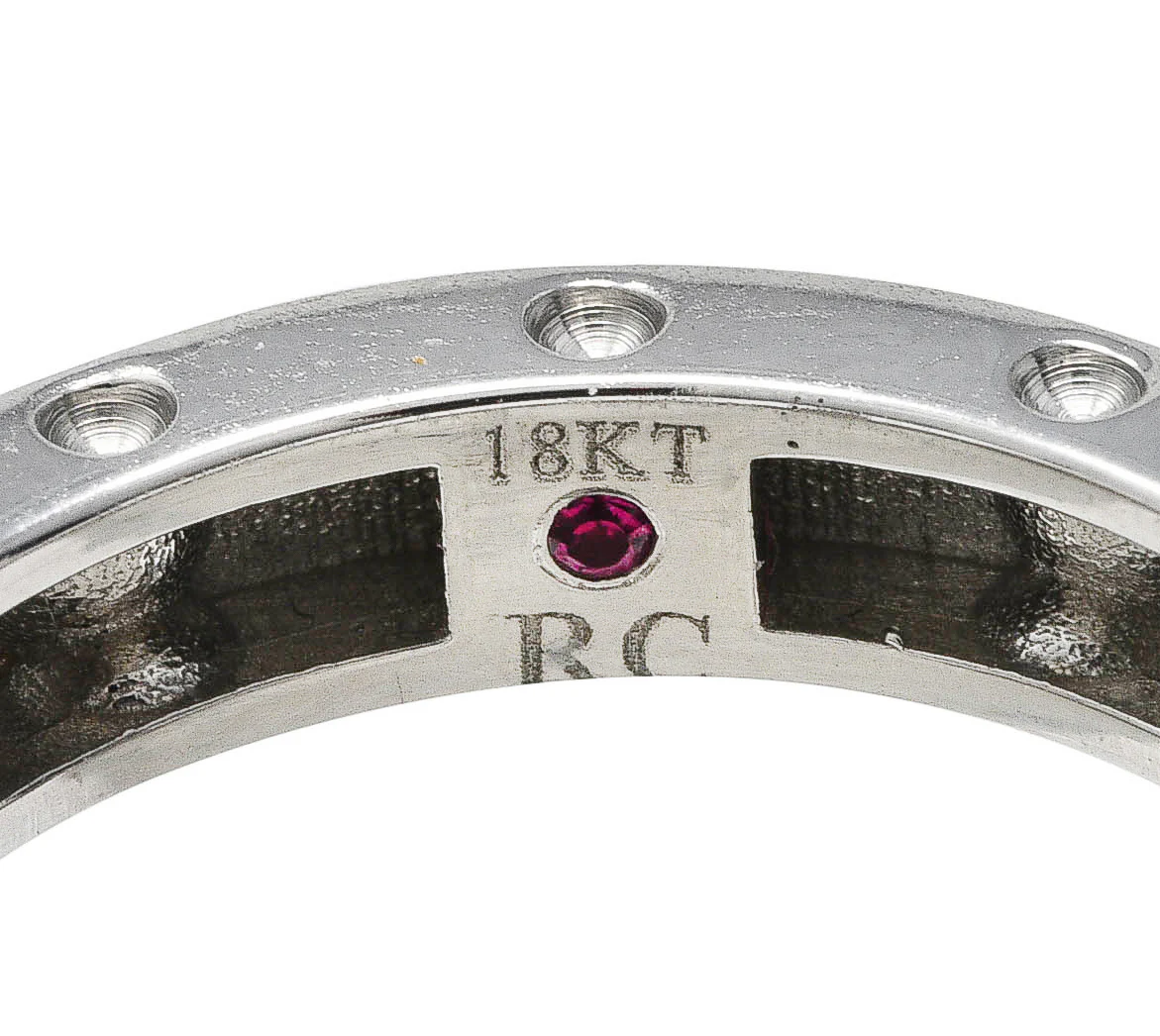 Roberto Coin 18 Karat White Gold Pois Moi Symphony Band Ring - Image 5