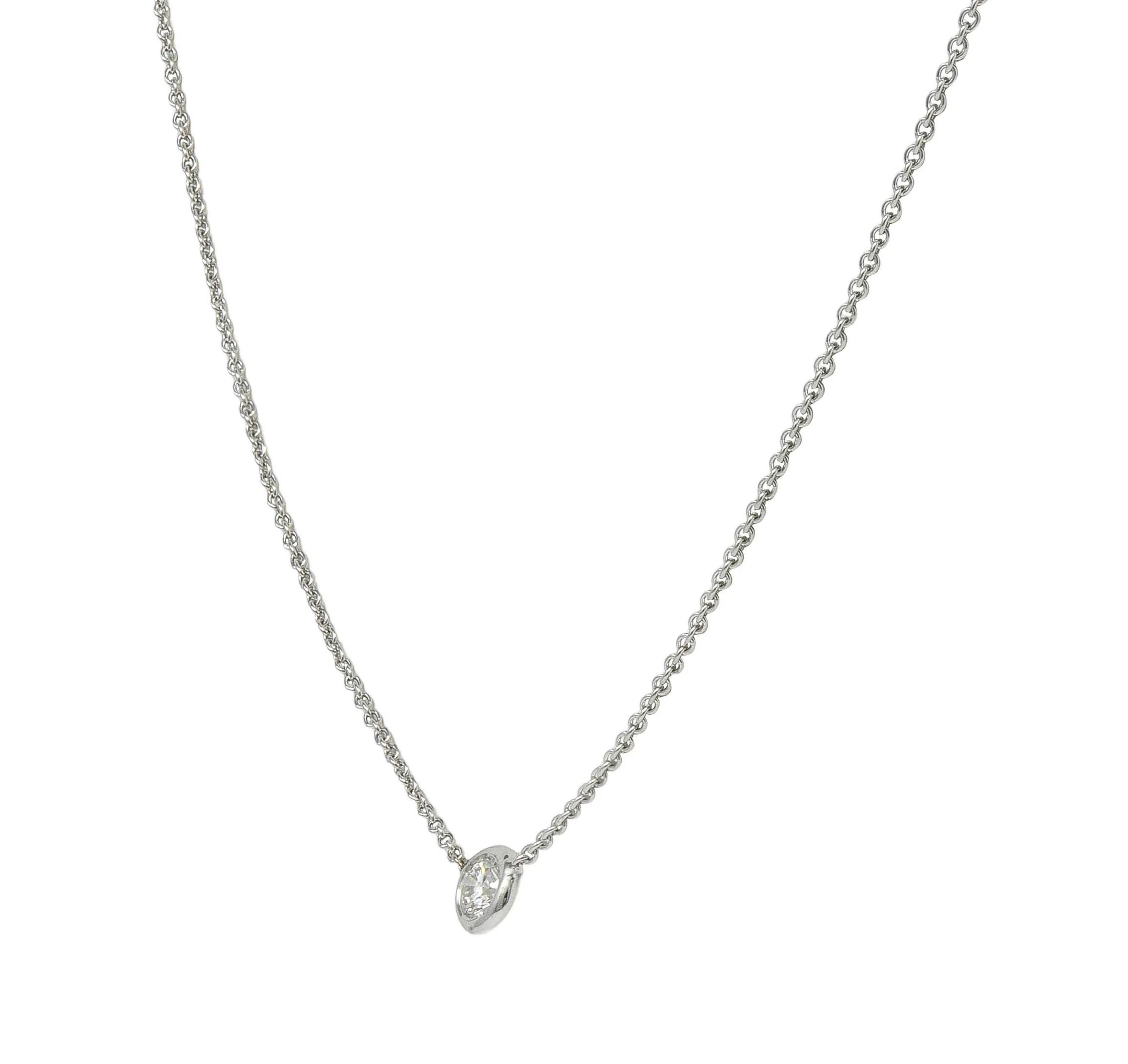 Roberto Coin 2000's Diamond Ruby 18 Karat White Gold Diamonds By The Inch Necklace - Image 4