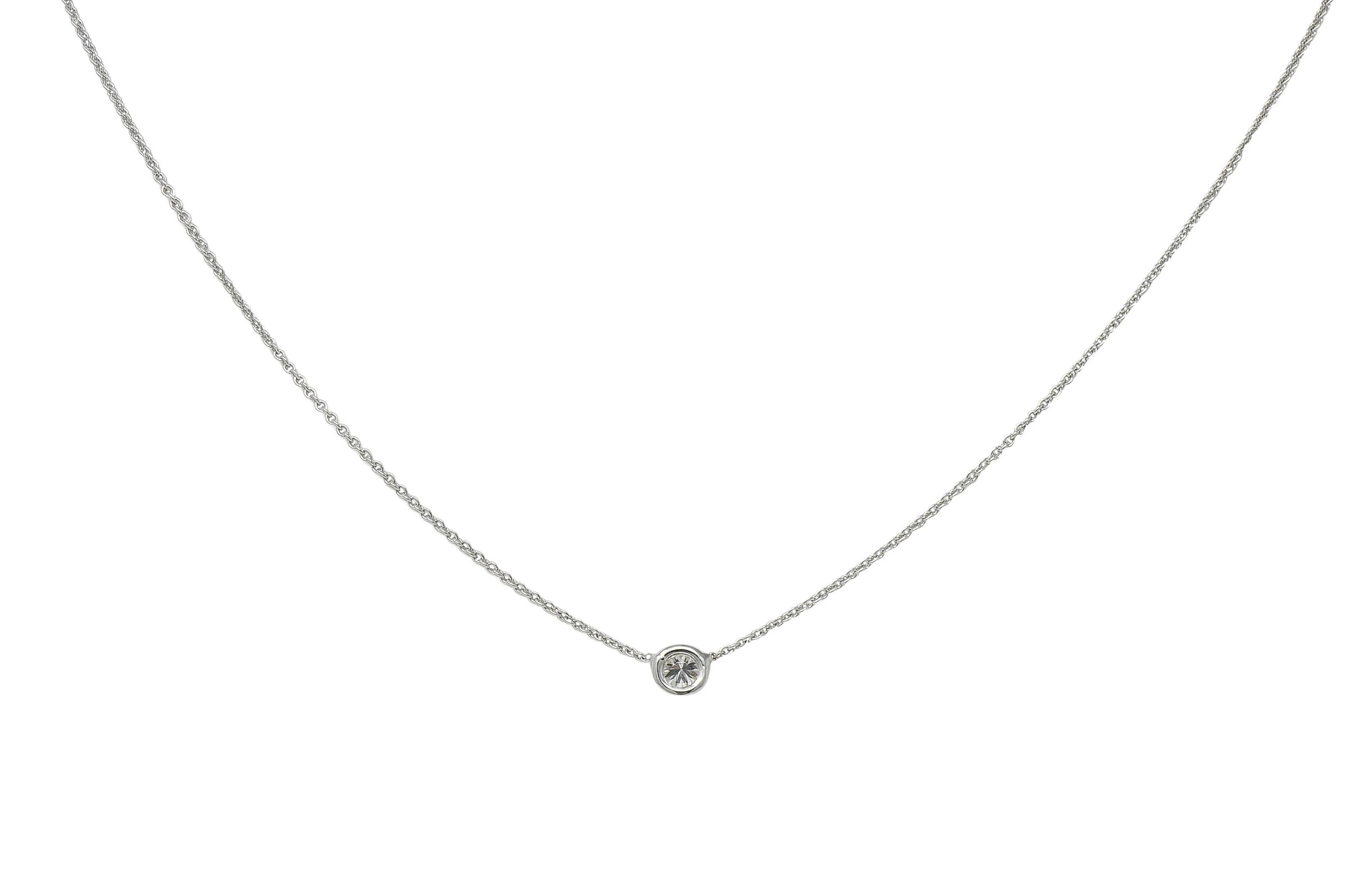 Roberto Coin 2000's Diamond Ruby 18 Karat White Gold Diamonds By The Inch Necklace - Image 5