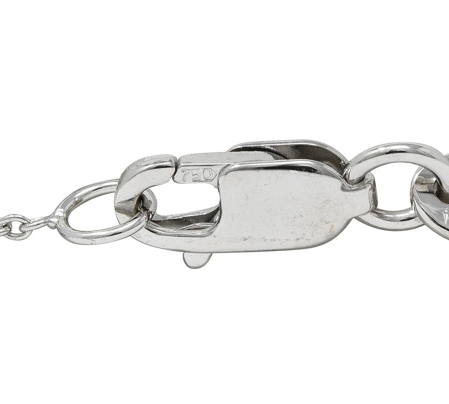 Roberto Coin 2000's Diamond Ruby 18 Karat White Gold Diamonds By The Inch Necklace - Image 9