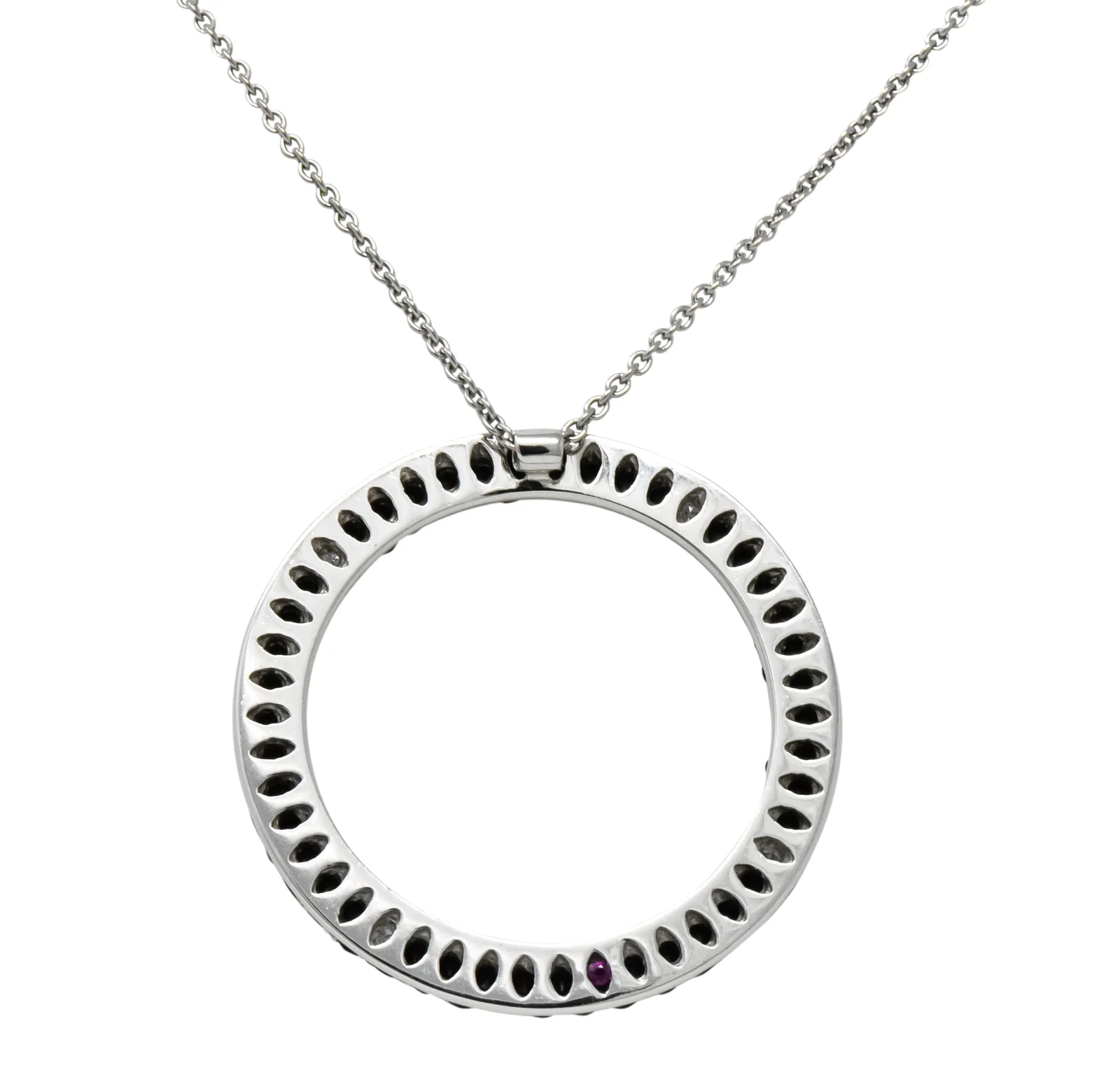 Roberto Coin 4.85 CTW Black Sapphire Diamond 18 Karat White Gold Fantasia Drop Necklace - Image 6
