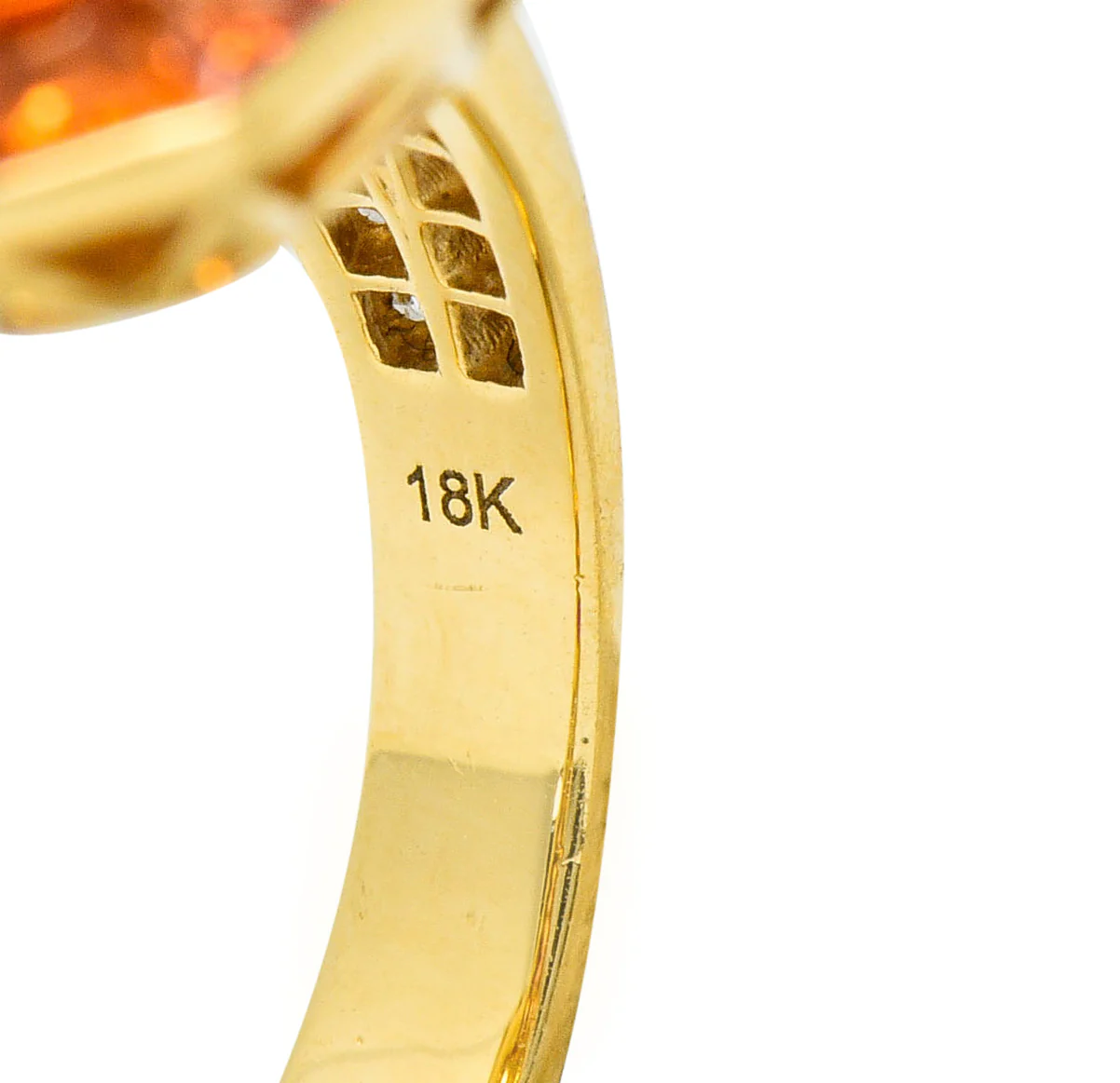Roberto Coin 6.80 CTW Citrine Sapphire Diamond 18 Karat Gold Cocktail Ring - Image 5