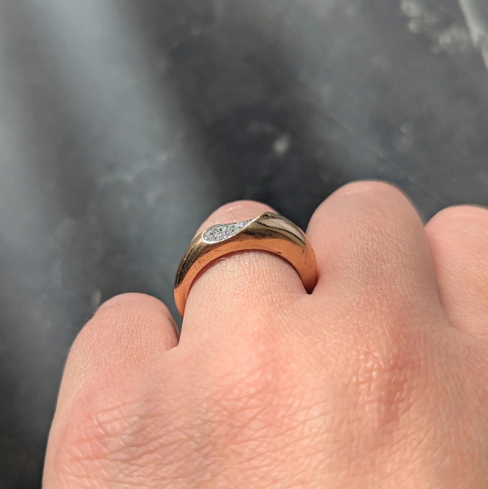 Roberto Coin Contemporary Diamond 18 Karat Two-Tone Gold Domed Capri Band Ring - Image 11