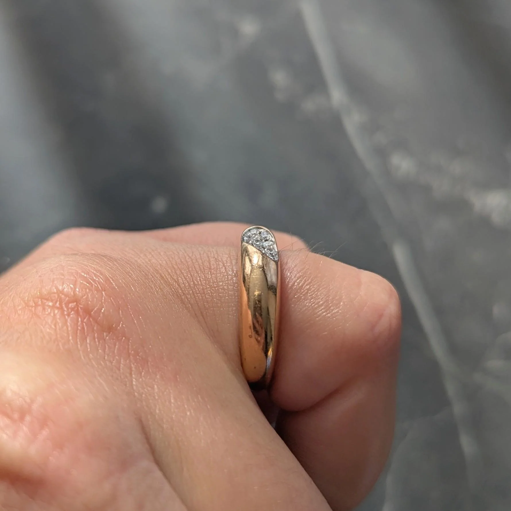 Roberto Coin Contemporary Diamond 18 Karat Two-Tone Gold Domed Capri Band Ring - Image 12