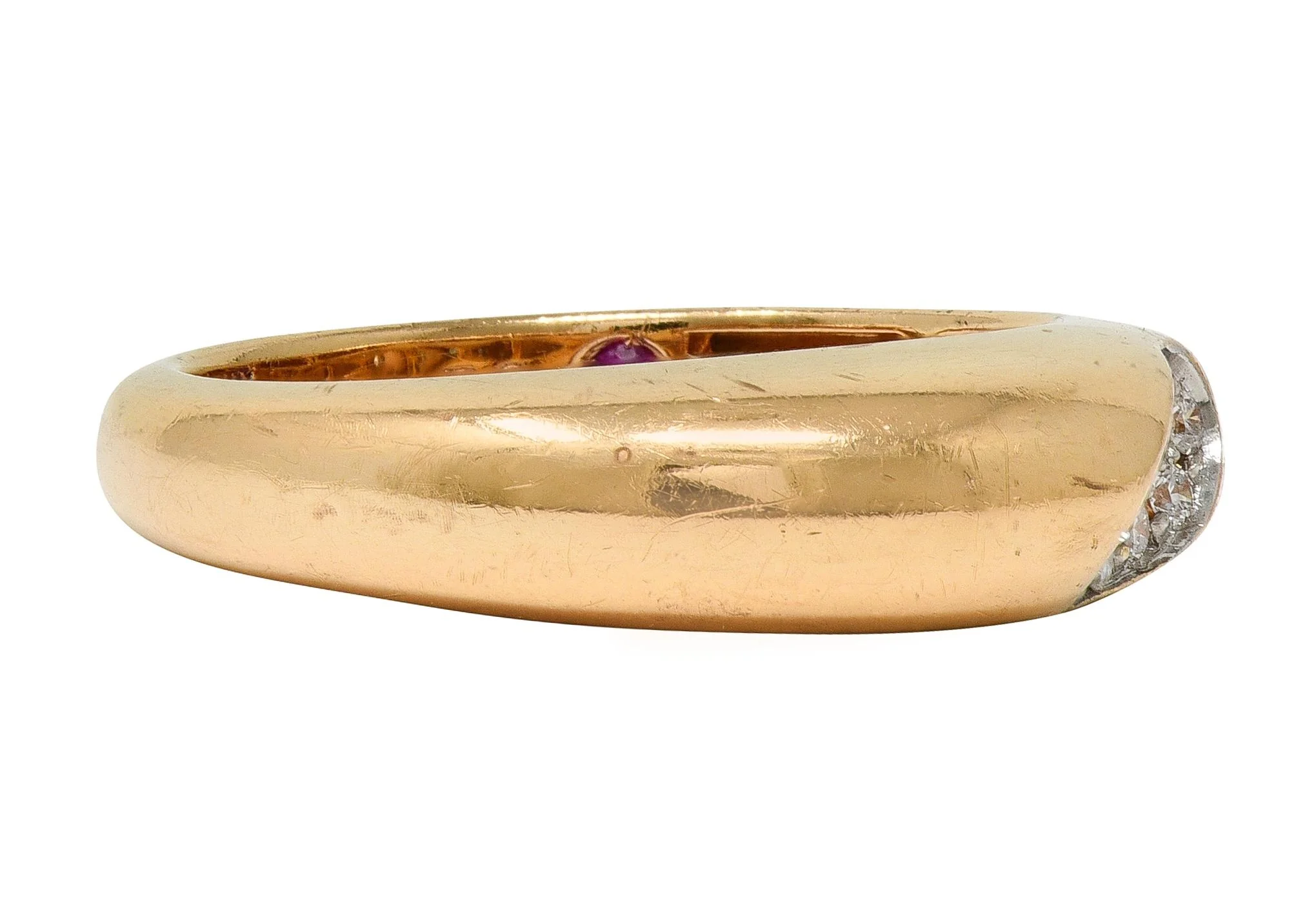 Roberto Coin Contemporary Diamond 18 Karat Two-Tone Gold Domed Capri Band Ring - Image 4