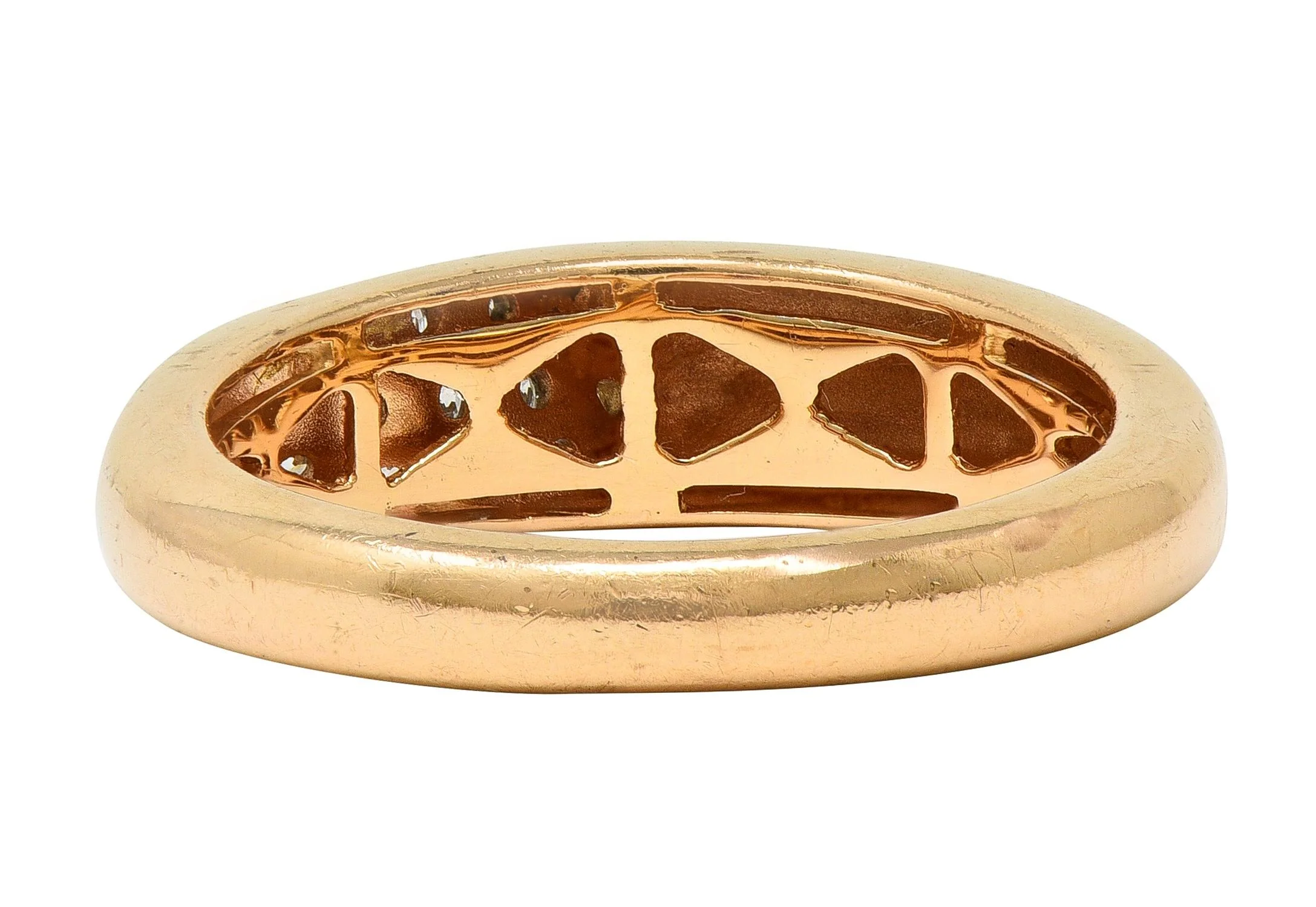 Roberto Coin Contemporary Diamond 18 Karat Two-Tone Gold Domed Capri Band Ring - Image 5