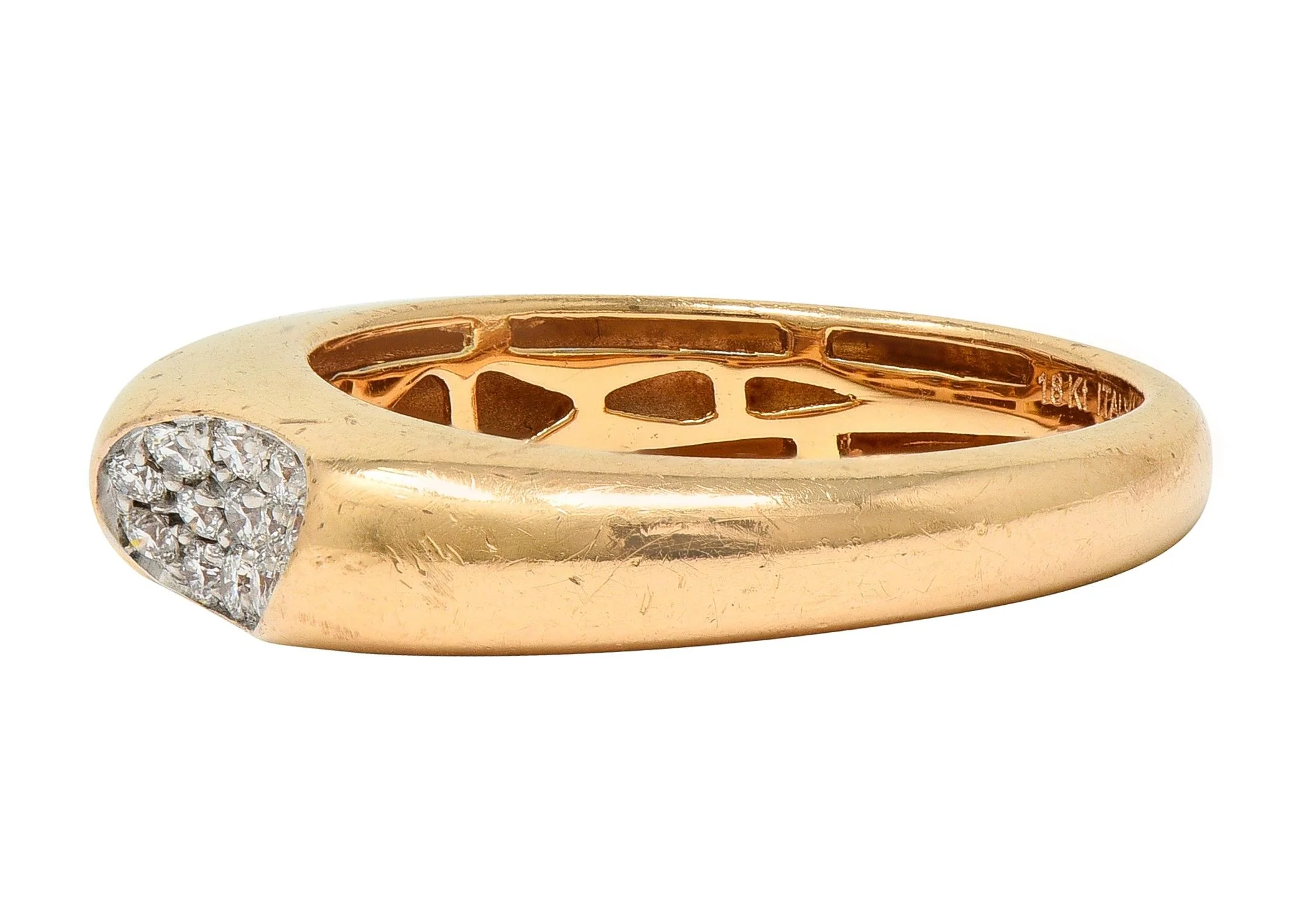 Roberto Coin Contemporary Diamond 18 Karat Two-Tone Gold Domed Capri Band Ring - Image 6