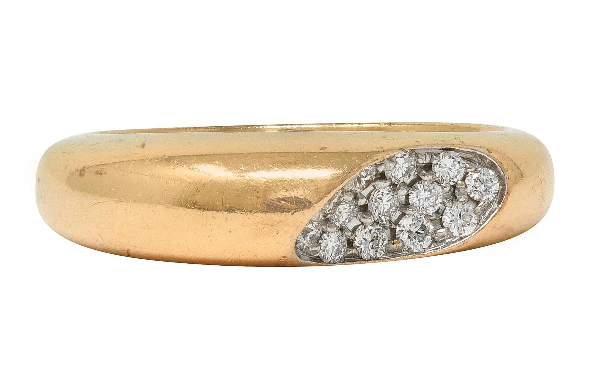 Roberto Coin Contemporary Diamond 18 Karat Two-Tone Gold Domed Capri Band Ring - Image 8