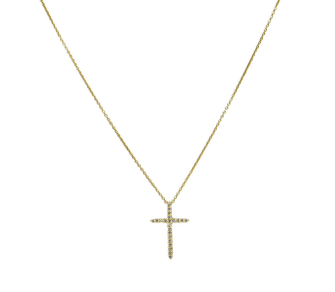 Roberto Coin Diamond 18 Karat Gold Cross Pendant Necklace - Image 13