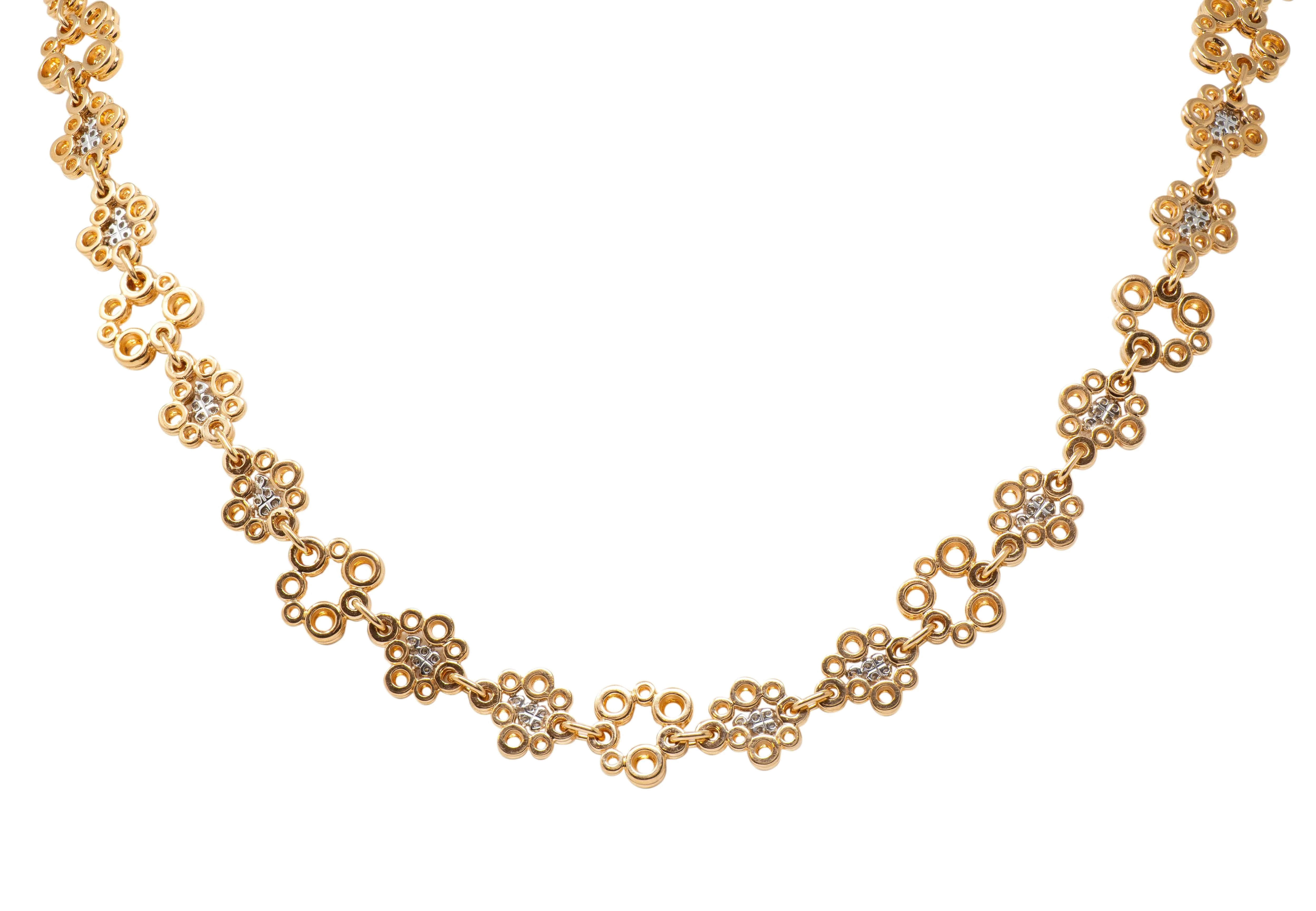 Roberto Coin Diamond 18 Karat Two-Tone Gold Bubble Necklace - Image 5