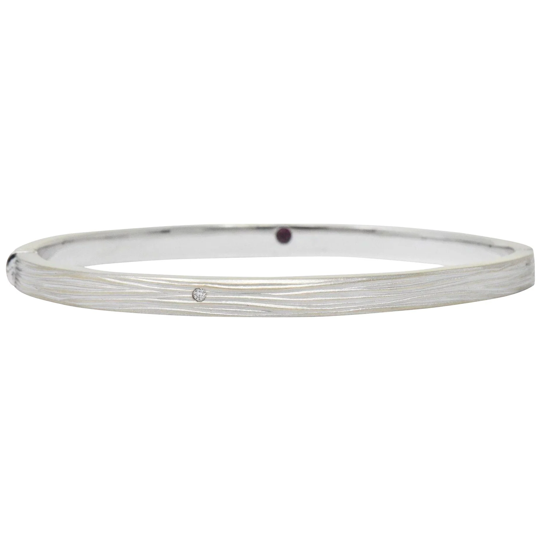 Roberto Coin Diamond 18 Karat White Gold Elephant Bangle Bracelet
