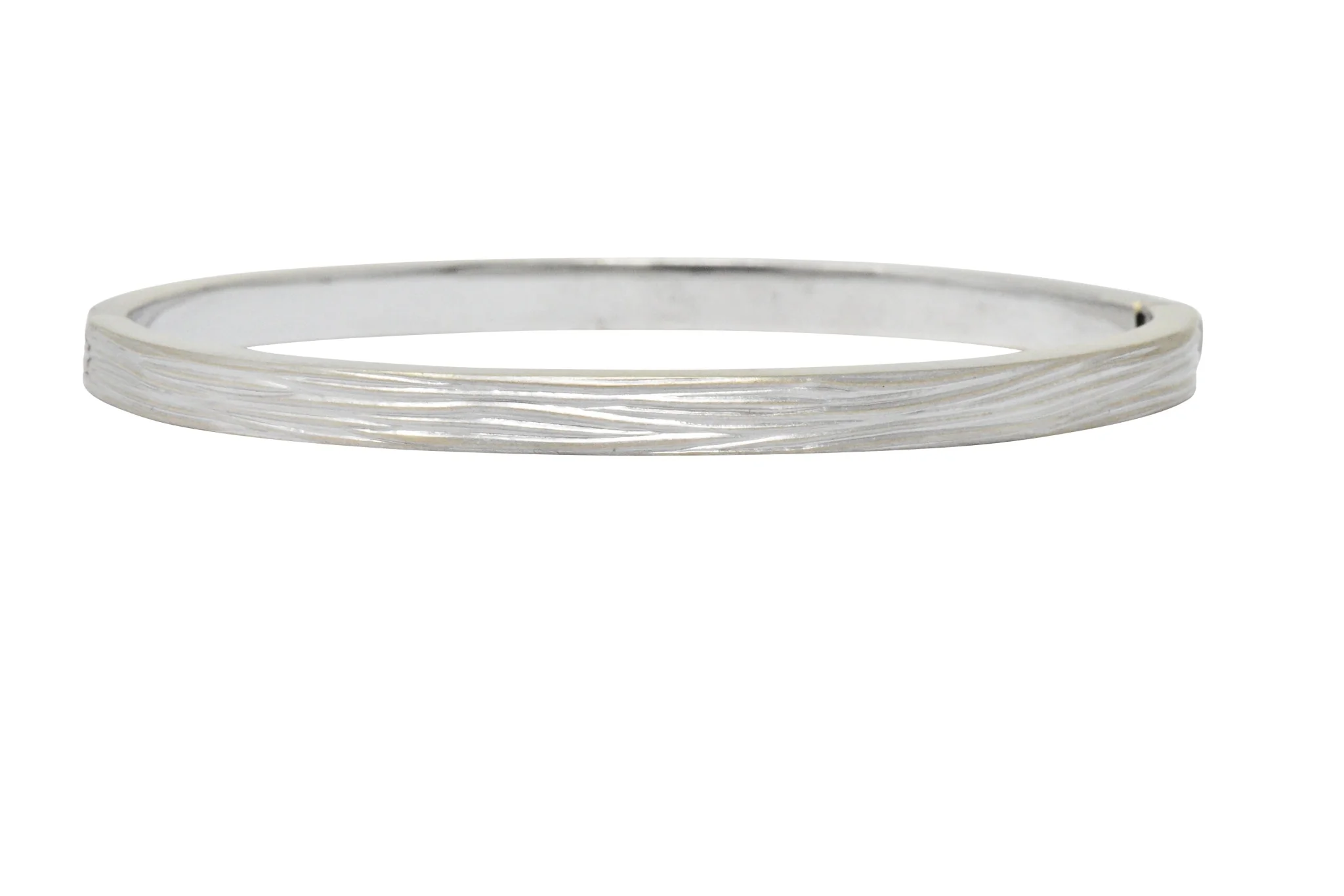 Roberto Coin Diamond 18 Karat White Gold Elephant Bangle Bracelet - Image 6
