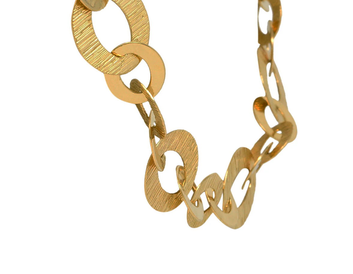 Roberto Coin Sapphire Cabochon 18 Karat Gold Italian Link Necklace - Image 3