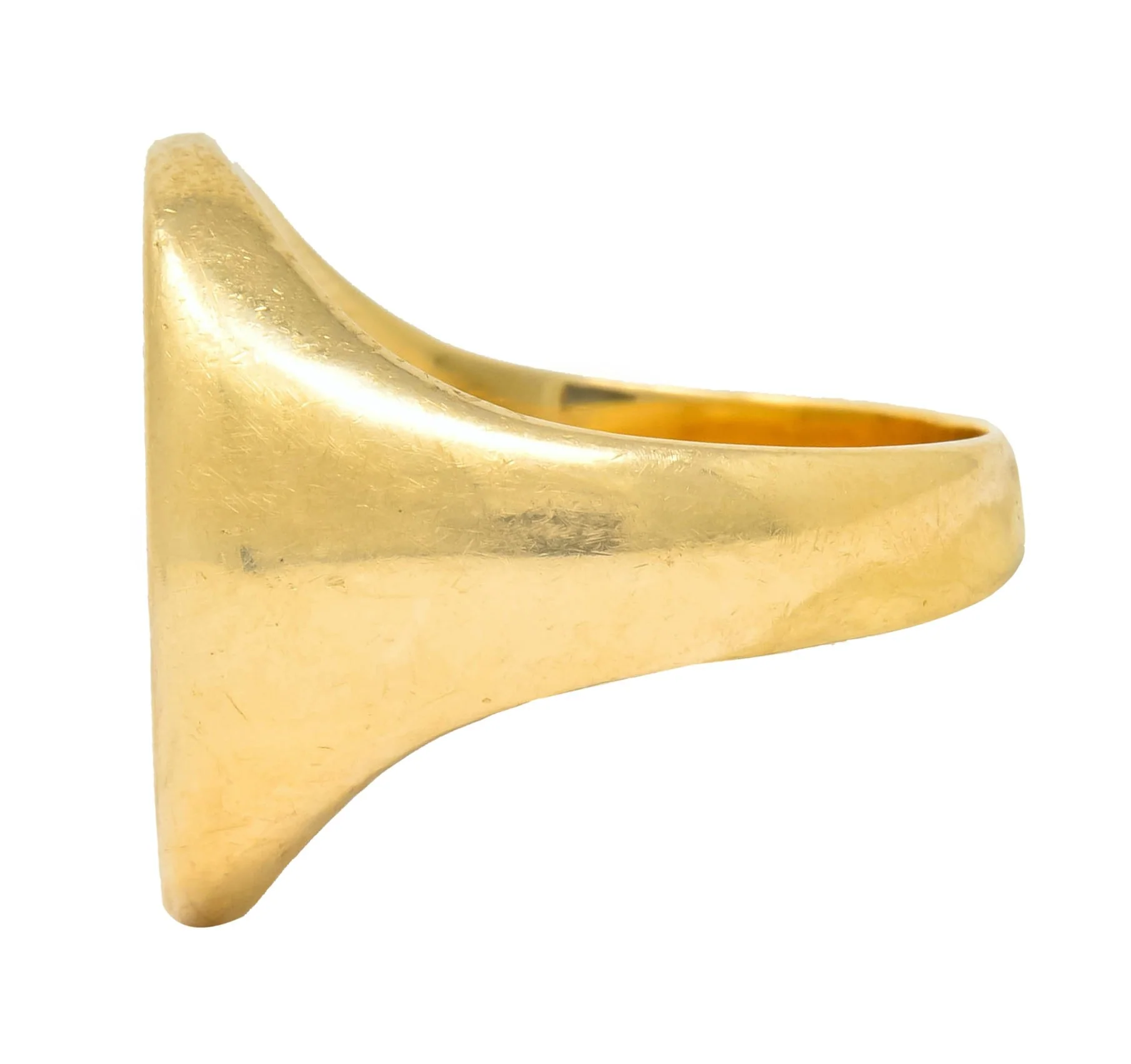 Robust Victorian 14 Karat Gold Crane Heraldry Unisex Signet Ring - Image 4