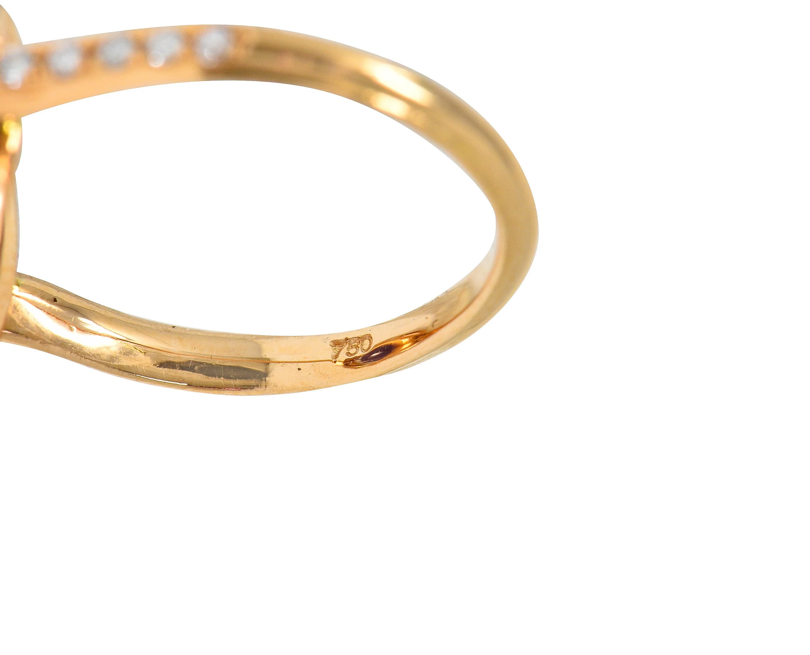 Romantic Amethyst Diamond 18 Karat Rose Gold Cocktail Ring - Image 8