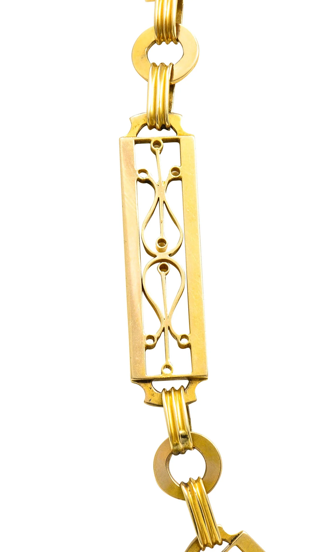 Russian Victorian 14 Karat Gold Statement Link Watch Chain Necklace - Image 5