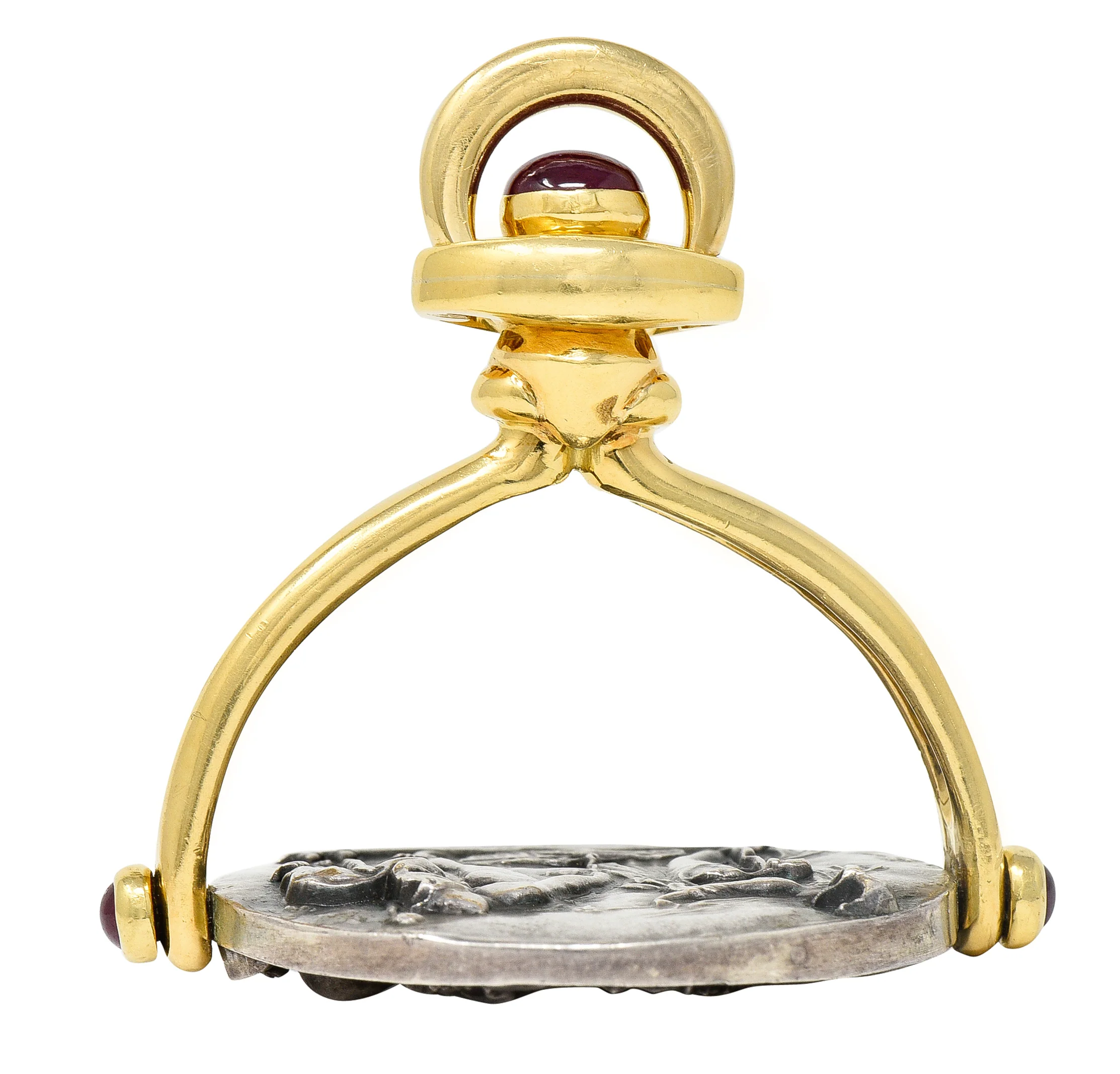 Salvador Dali Ruby 18 Karat Gold Silver Dionysus Athena Flip Coin Pendant - Image 10