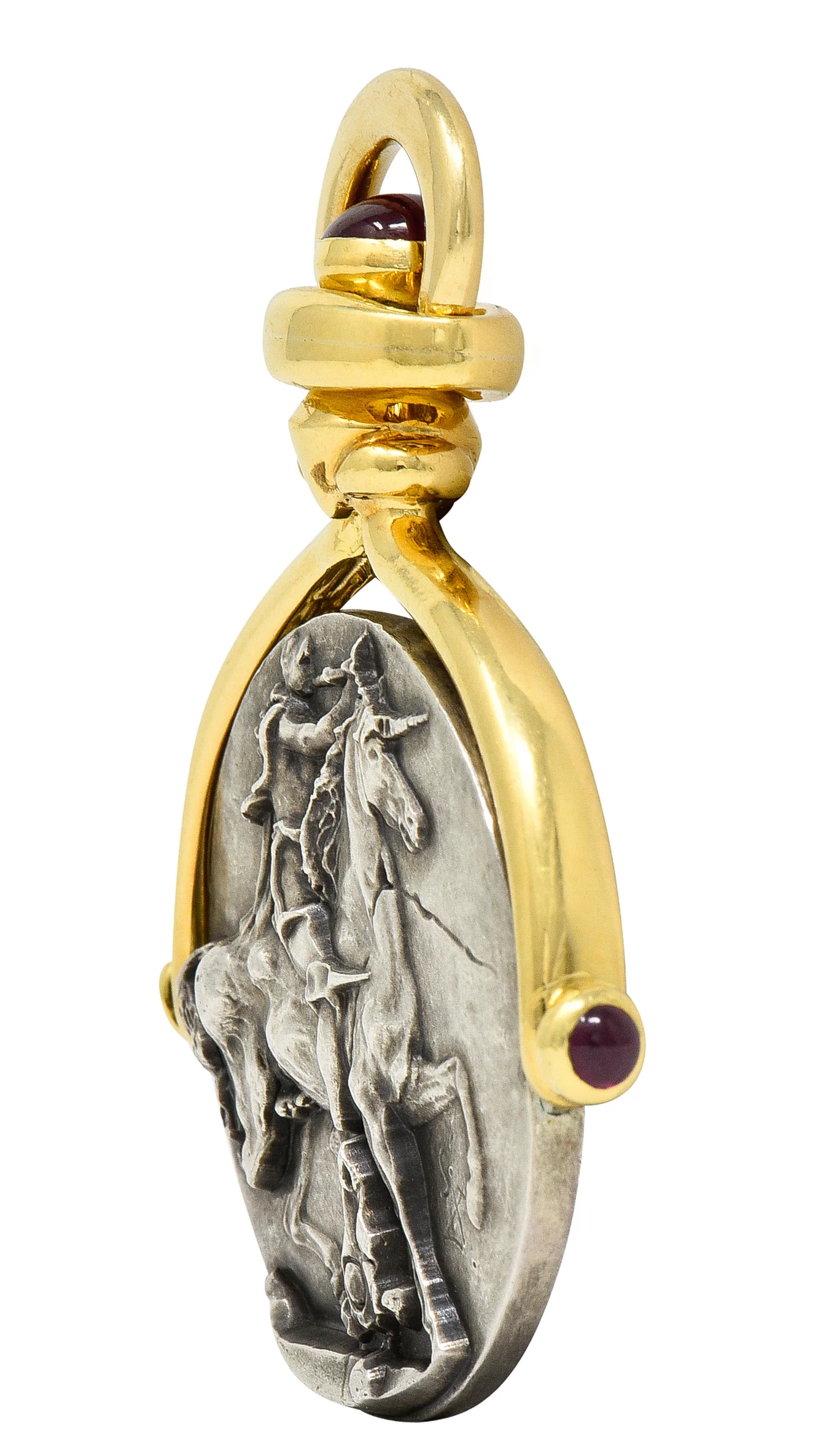 Salvador Dali Ruby 18 Karat Gold Silver Dionysus Athena Flip Coin Pendant - Image 3