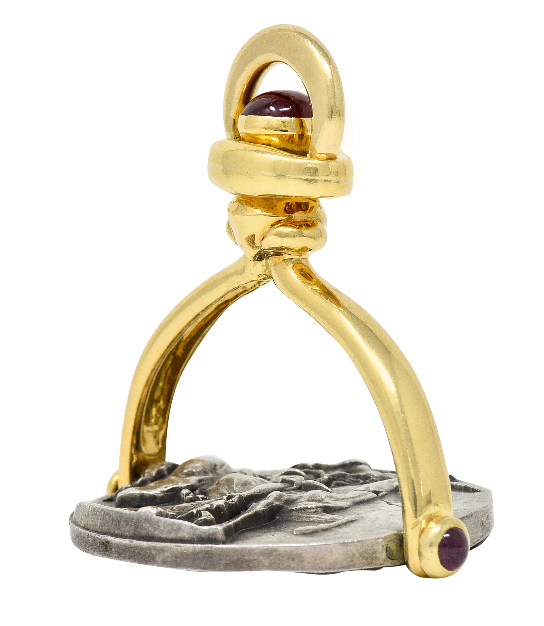 Salvador Dali Ruby 18 Karat Gold Silver Dionysus Athena Flip Coin Pendant - Image 9