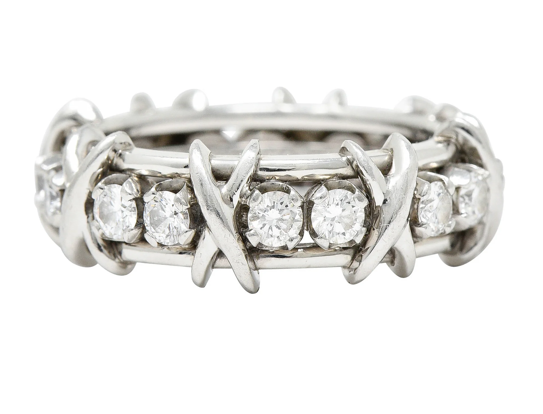 Schlumberger Tiffany & Co. 1.15 CTW Diamond Platinum X Band Ring