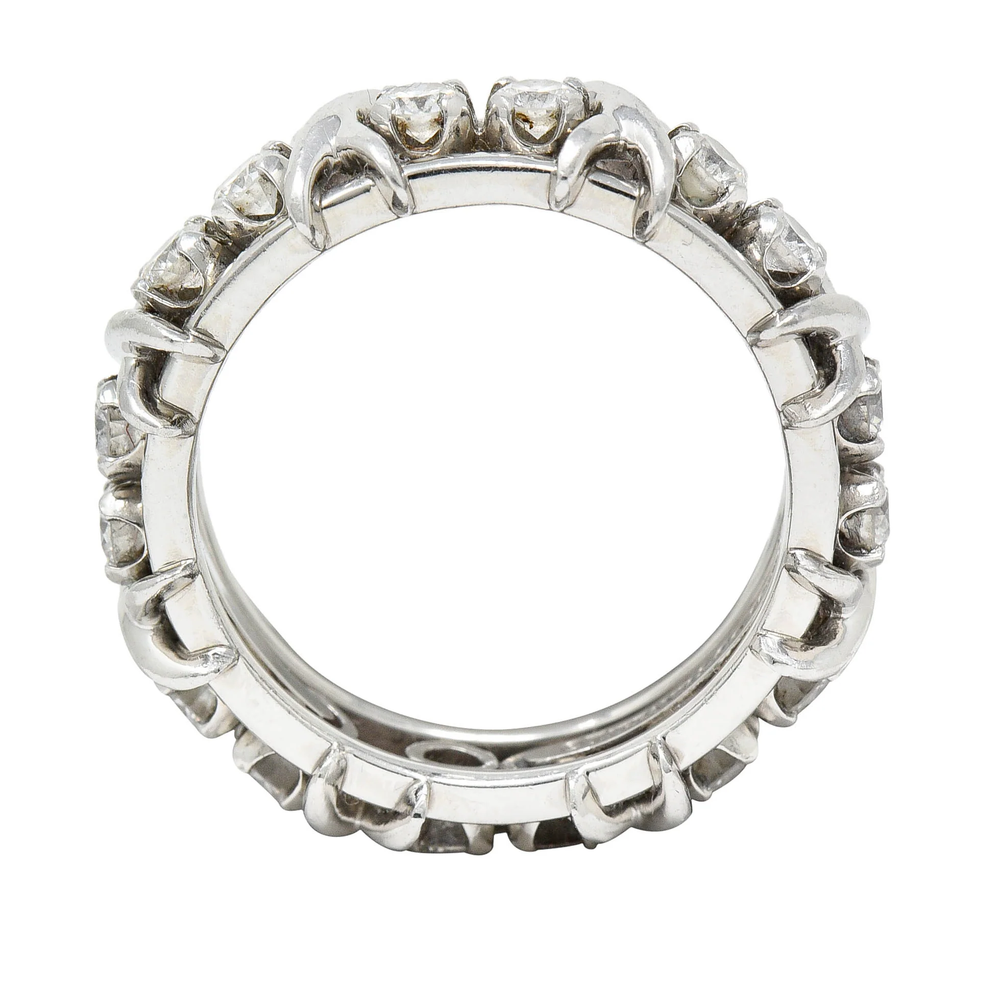 Schlumberger Tiffany & Co. 1.15 CTW Diamond Platinum X Band Ring - Image 5