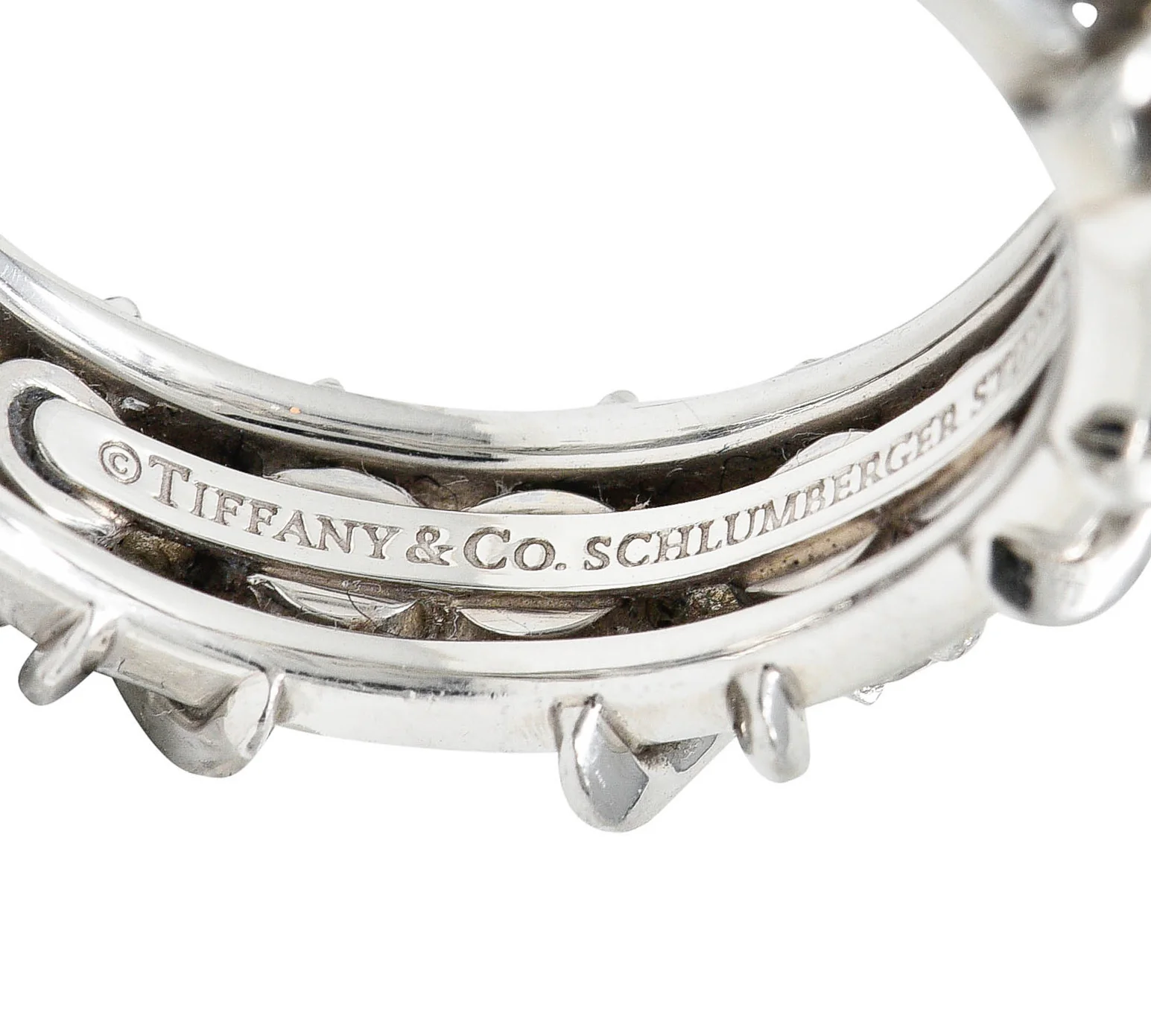 Schlumberger Tiffany & Co. 1.15 CTW Diamond Platinum X Band Ring - Image 6
