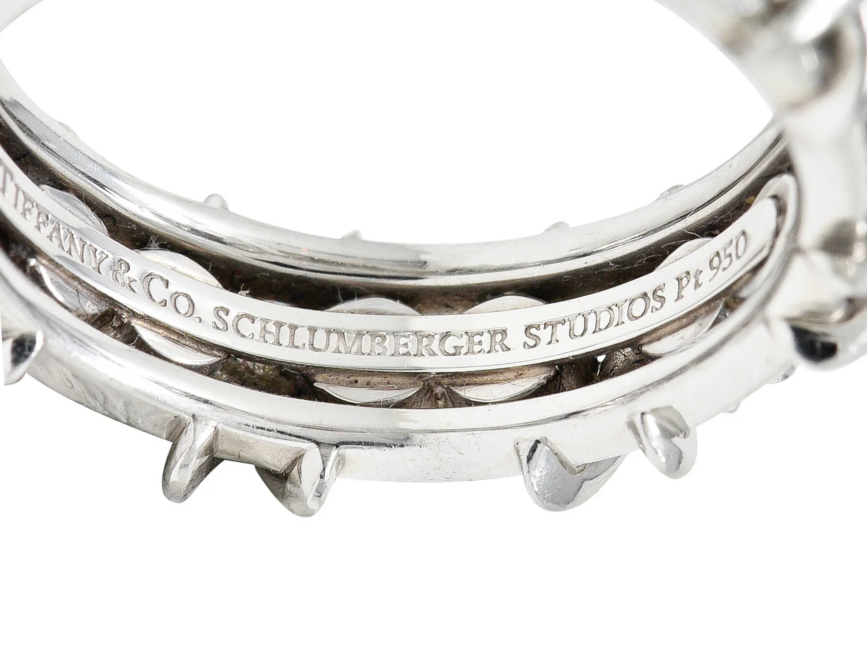 Schlumberger Tiffany & Co. 1.15 CTW Diamond Platinum X Band Ring - Image 7