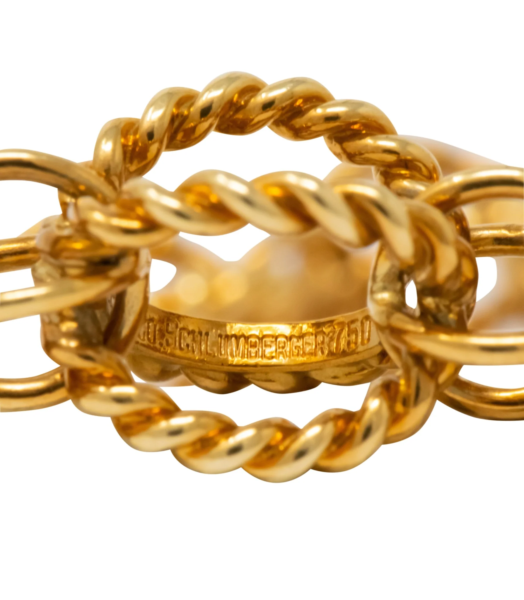 Schlumberger Tiffany & Co. 18 Karat Gold Circle Rope Necklace - Image 4