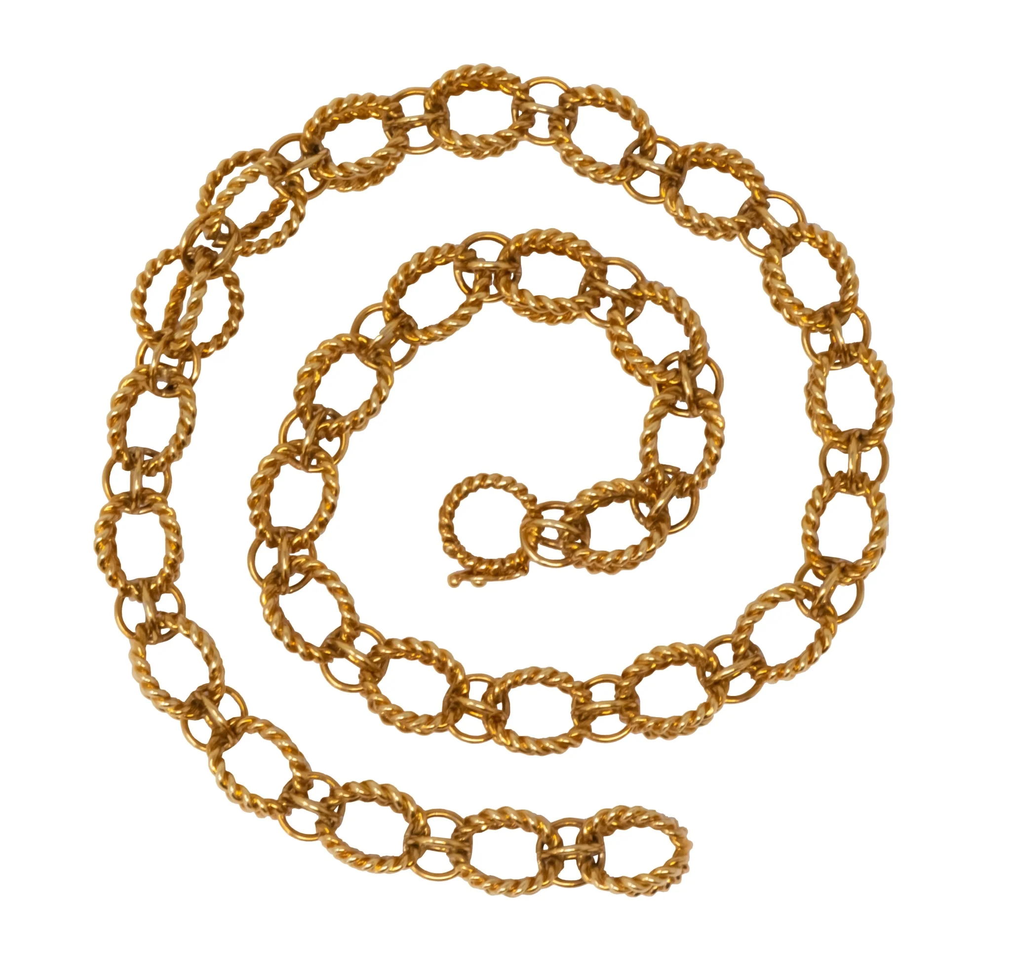 Schlumberger Tiffany & Co. 18 Karat Gold Circle Rope Necklace - Image 5