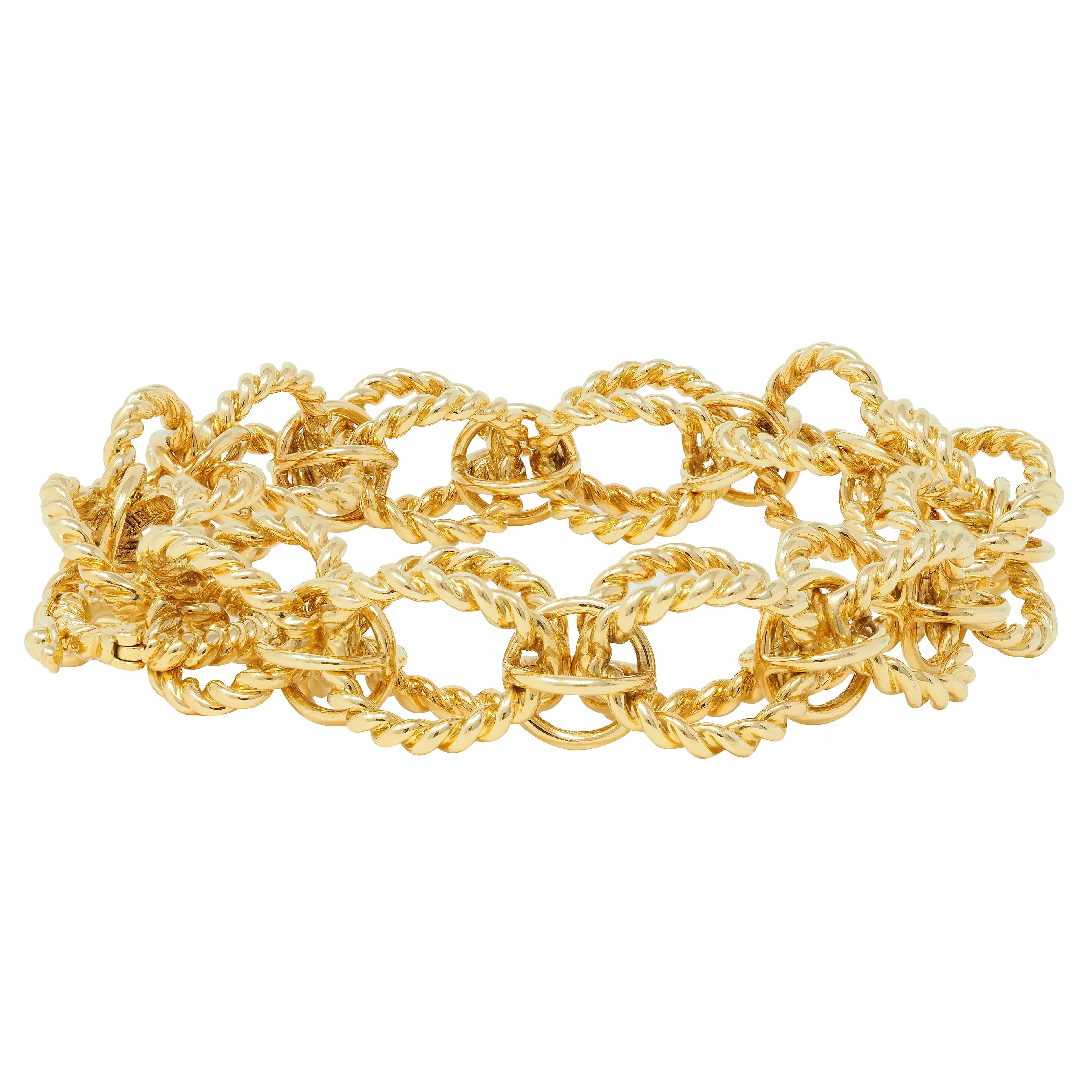 Schlumberger Tiffany & Co. 18 Karat Yellow Gold Circle Rope Bracelet - Image 2