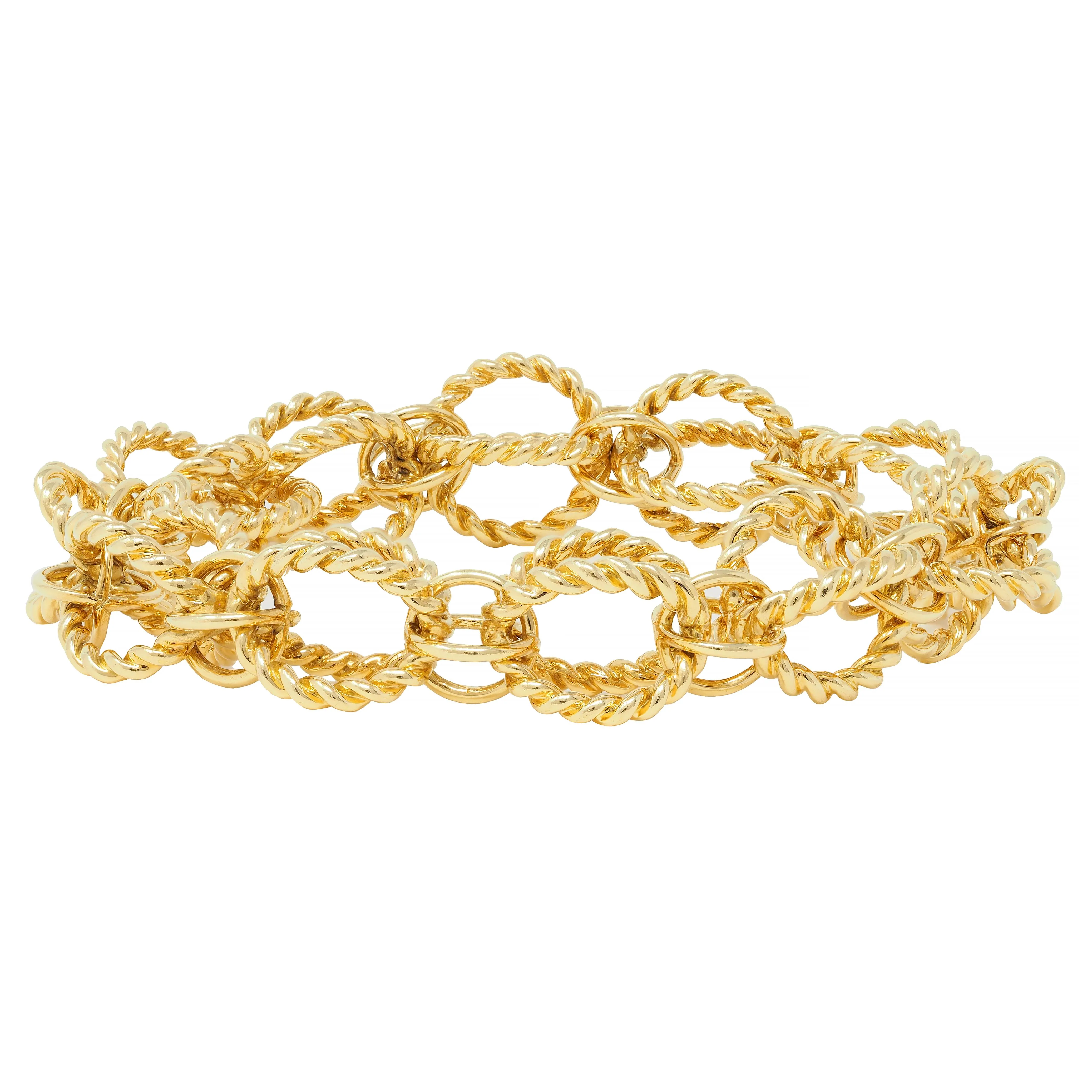 Schlumberger Tiffany & Co. 18 Karat Yellow Gold Circle Rope Bracelet - Image 4