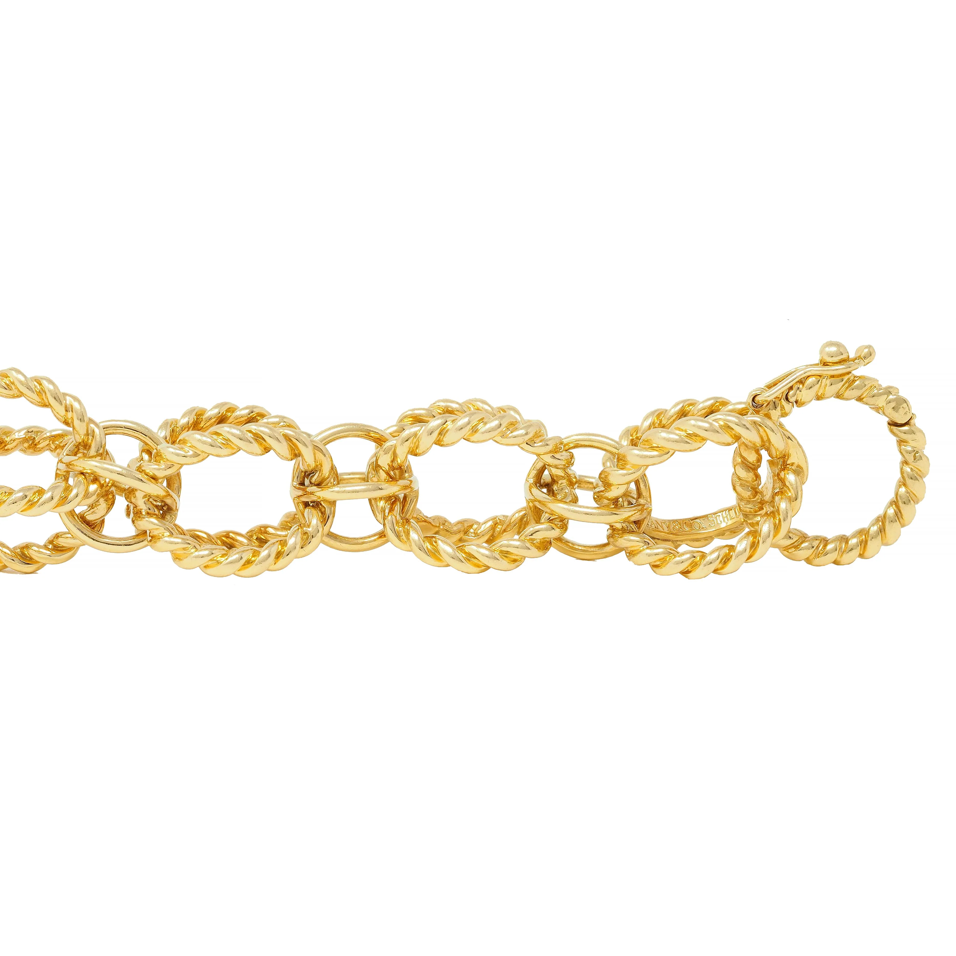 Schlumberger Tiffany & Co. 18 Karat Yellow Gold Circle Rope Bracelet - Image 5