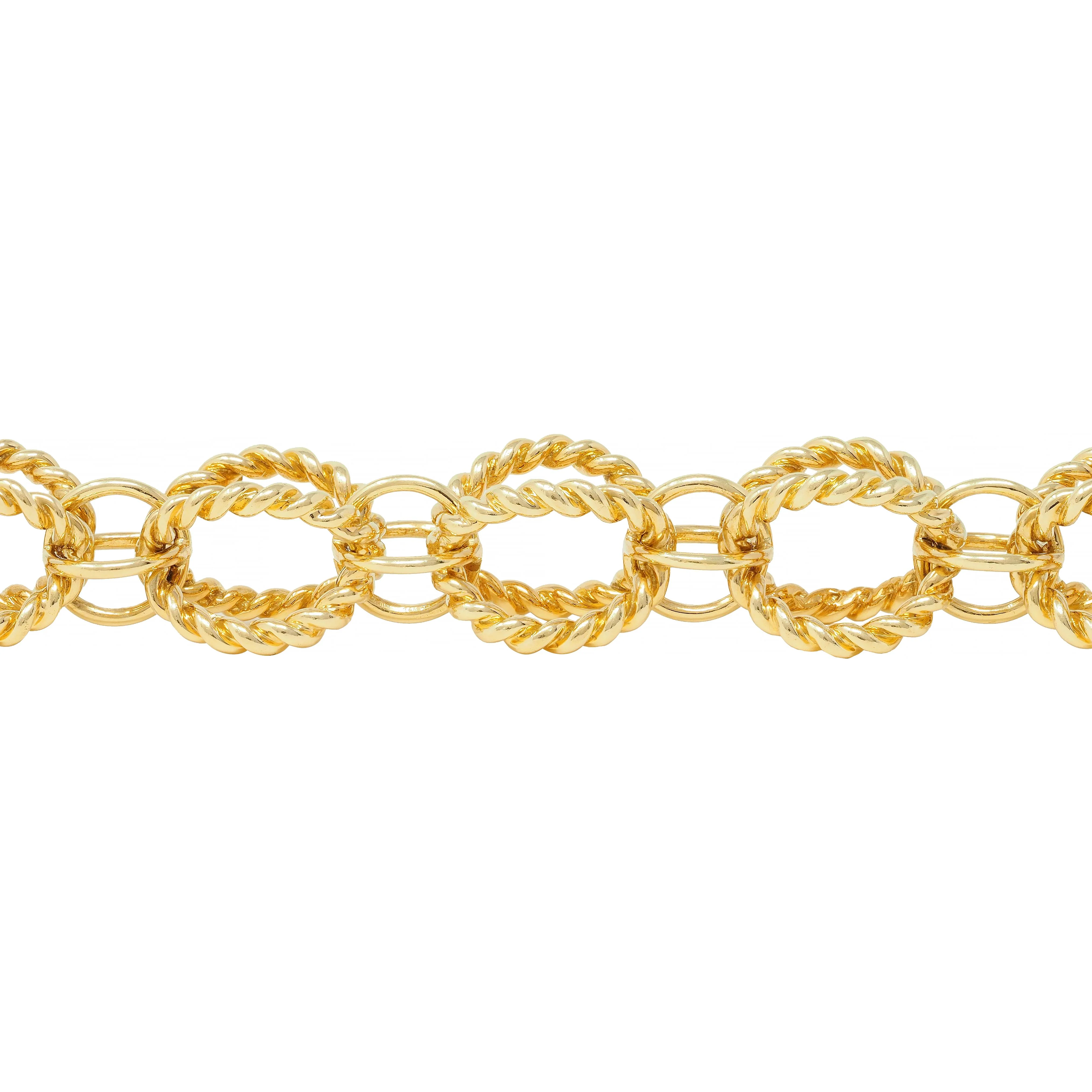 Schlumberger Tiffany & Co. 18 Karat Yellow Gold Circle Rope Bracelet - Image 6