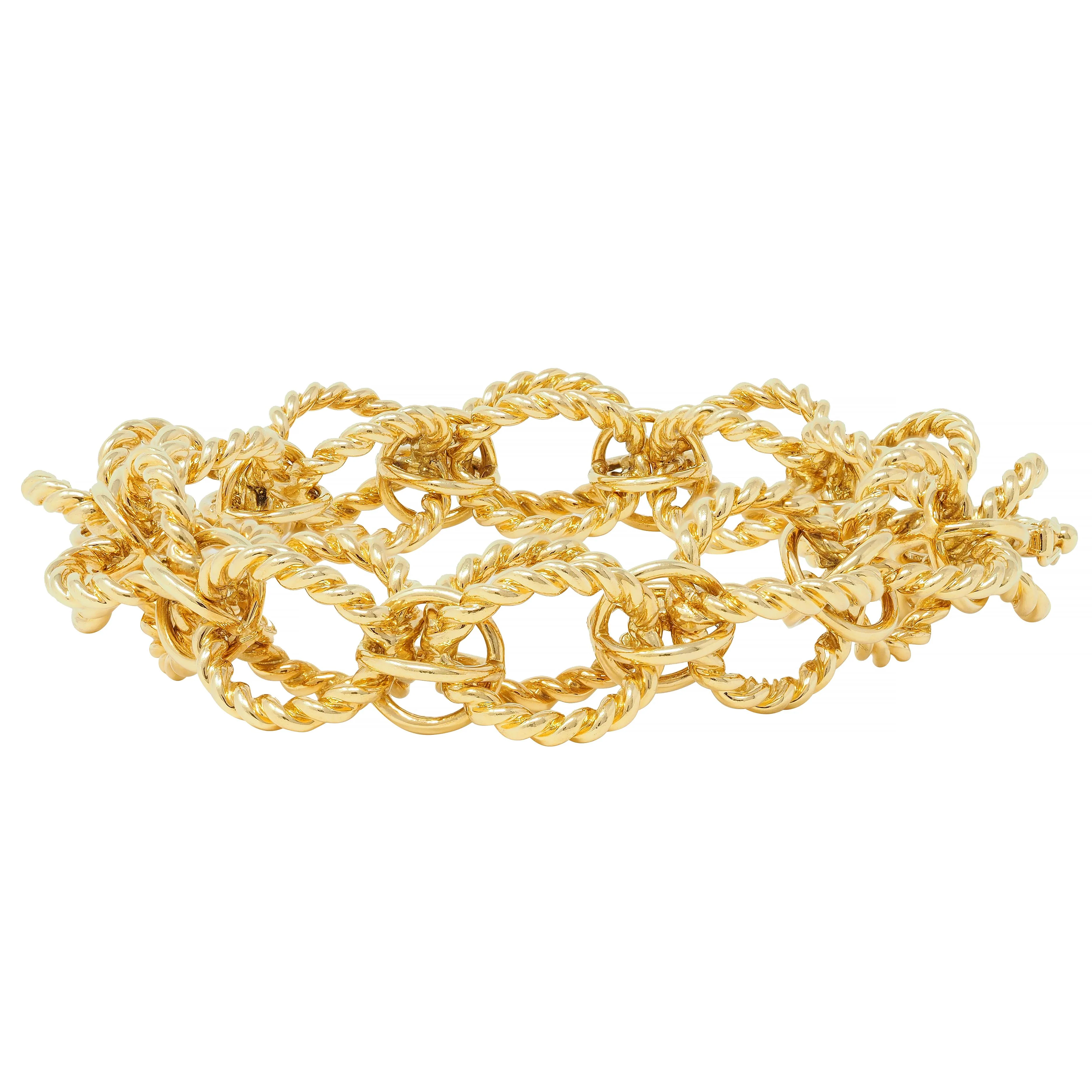 Schlumberger Tiffany & Co. 18 Karat Yellow Gold Circle Rope Bracelet - Image 8