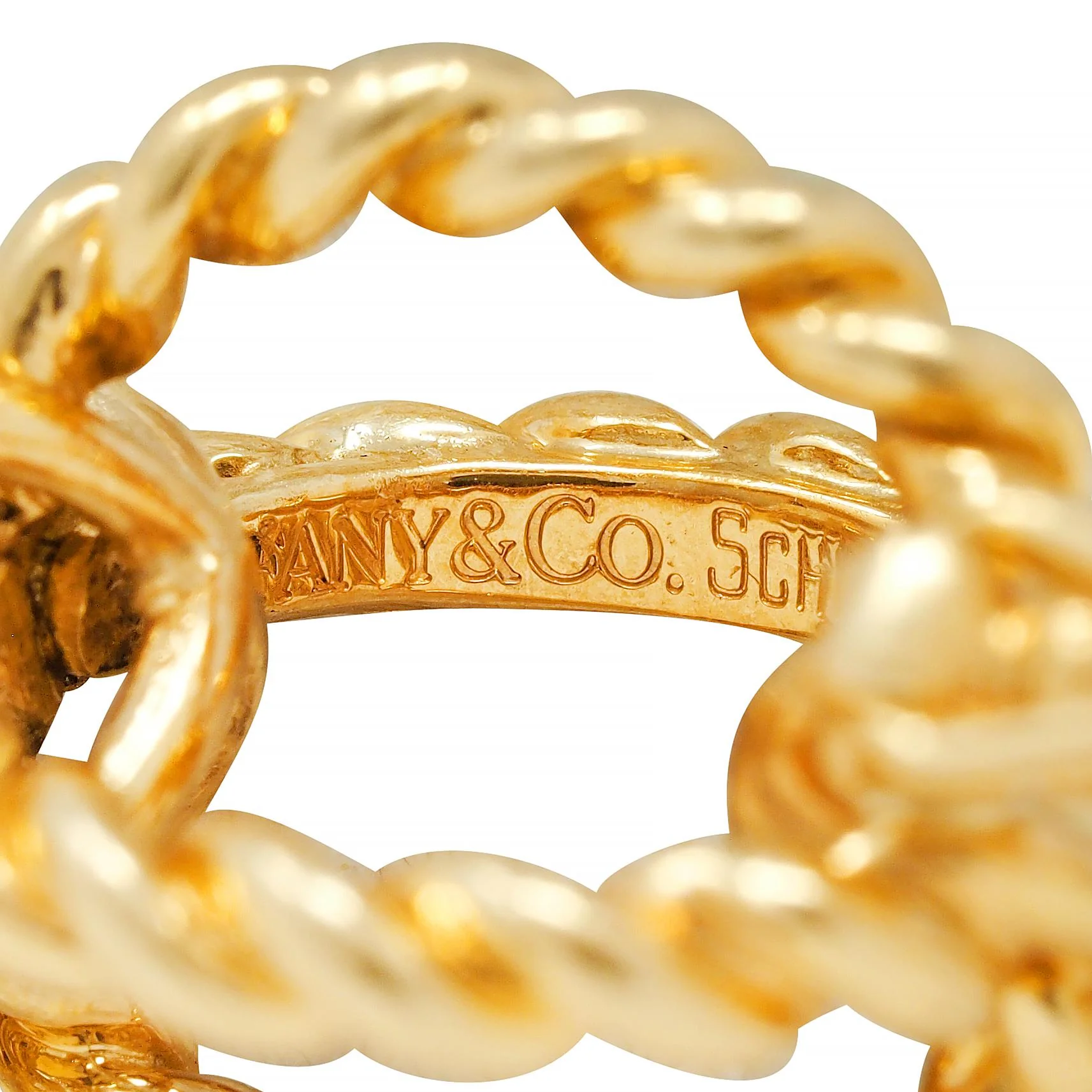 Schlumberger Tiffany & Co. 18 Karat Yellow Gold Circle Rope Bracelet - Image 9