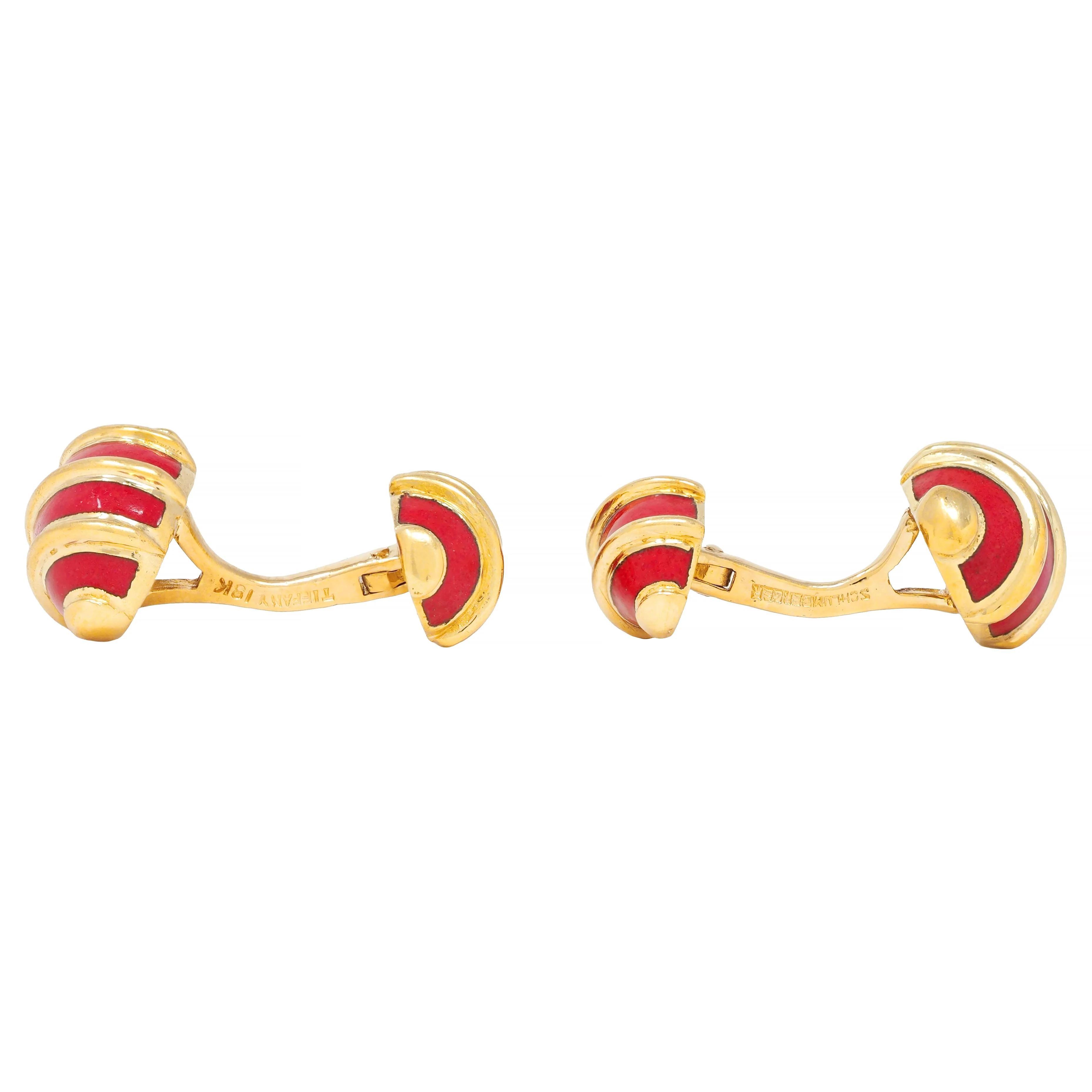 Schlumberger Tiffany & Co. 1960's Carnelian 18 Karat Yellow Gold Vintage Egg Cufflinks - Image 5