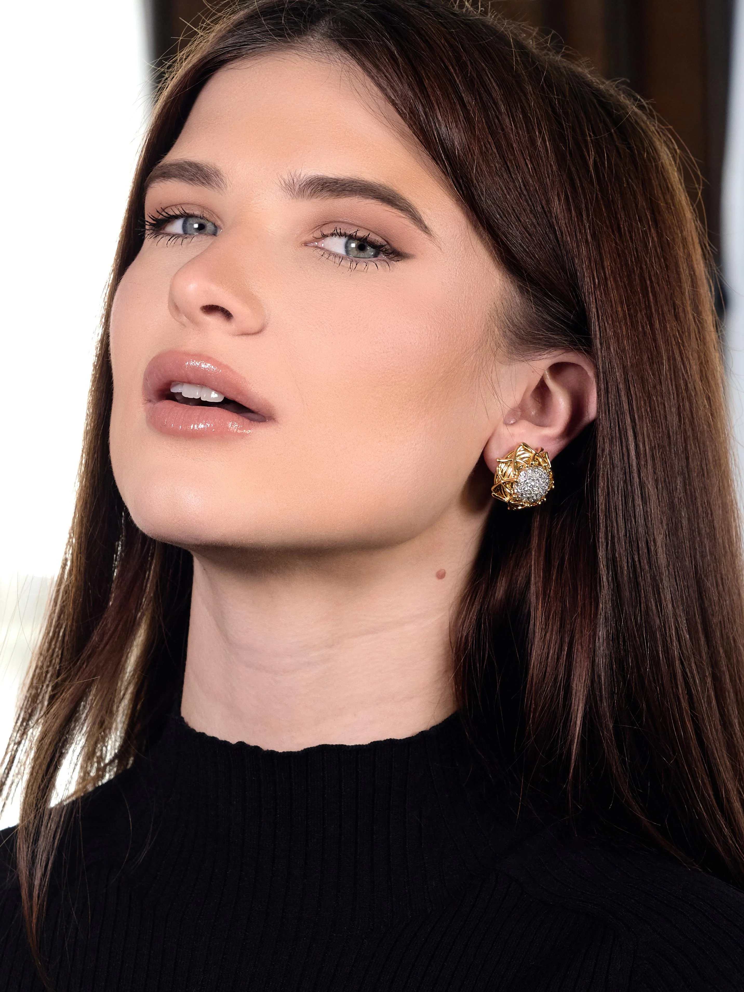 Schlumberger Tiffany & Co. Diamond Platinum 18 Karat Gold Vintage Multiplication Ear-Clip Earrings - Image 2