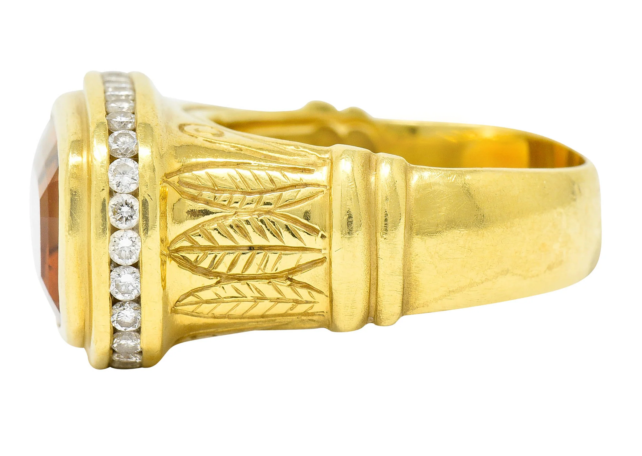 Seidengang Citrine Diamond 18 Karat Gold Gemstone Ring - Image 5