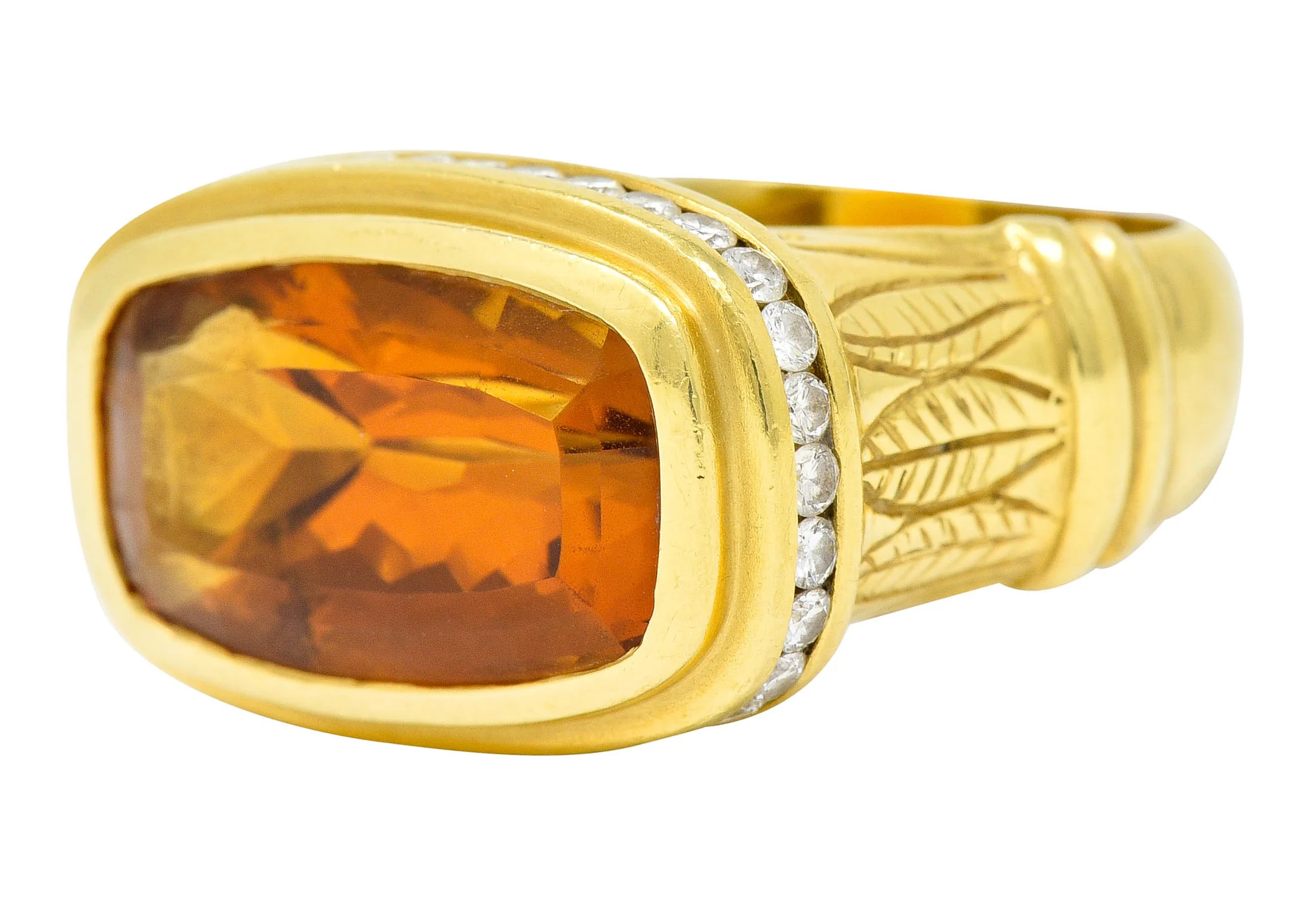 Seidengang Citrine Diamond 18 Karat Gold Gemstone Ring - Image 6
