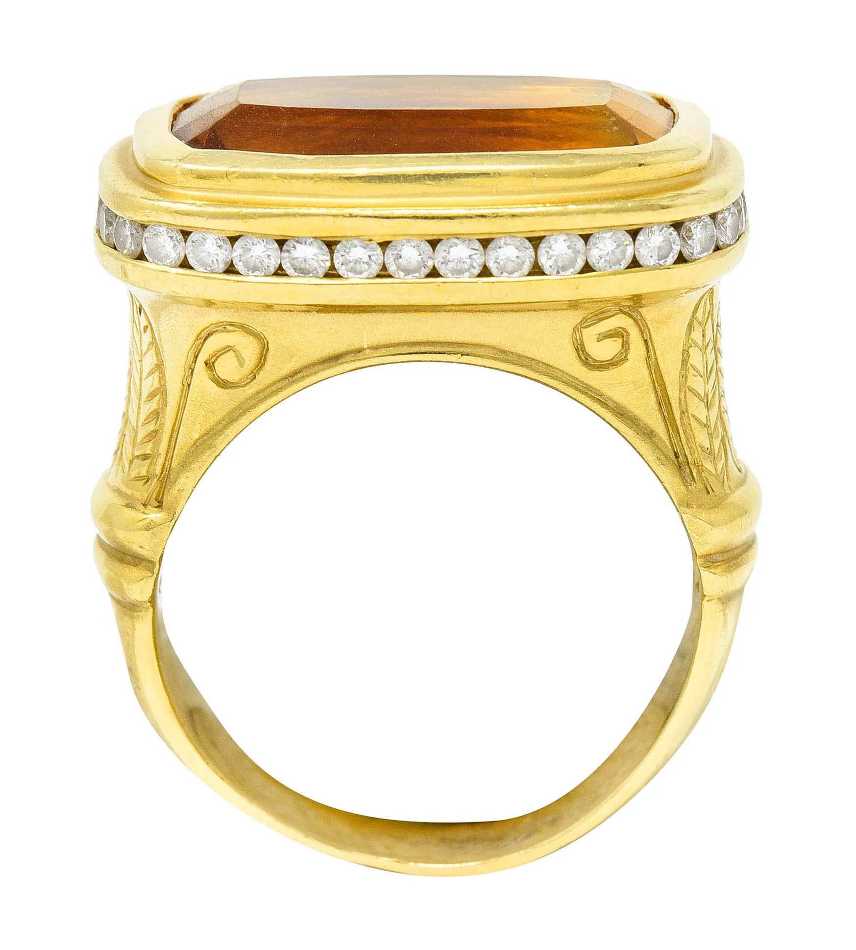 Seidengang Citrine Diamond 18 Karat Gold Gemstone Ring - Image 8