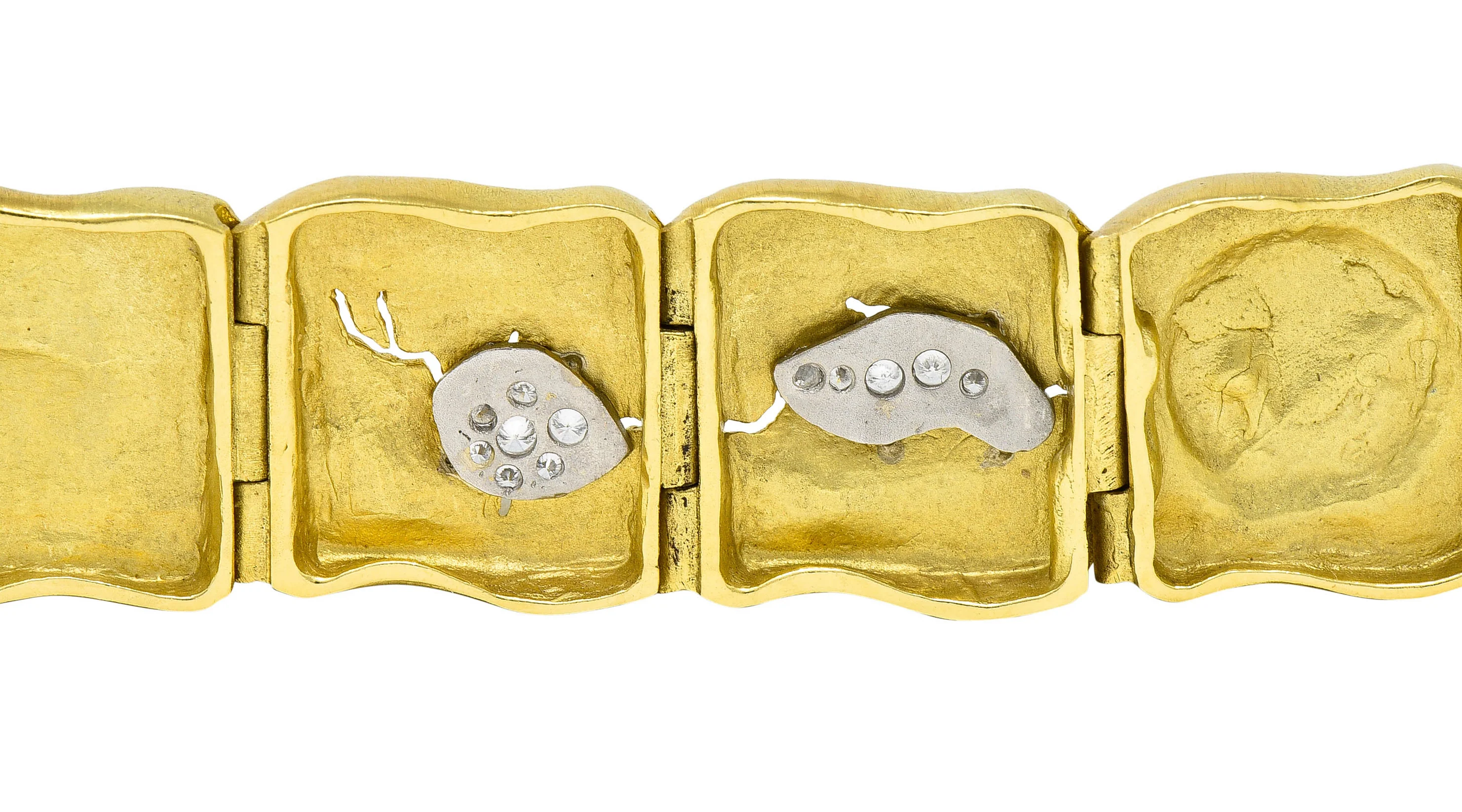 SeidenGang Pave Diamond 18 Karat Gold Platinum Odyssey Link Bracelet - Image 8