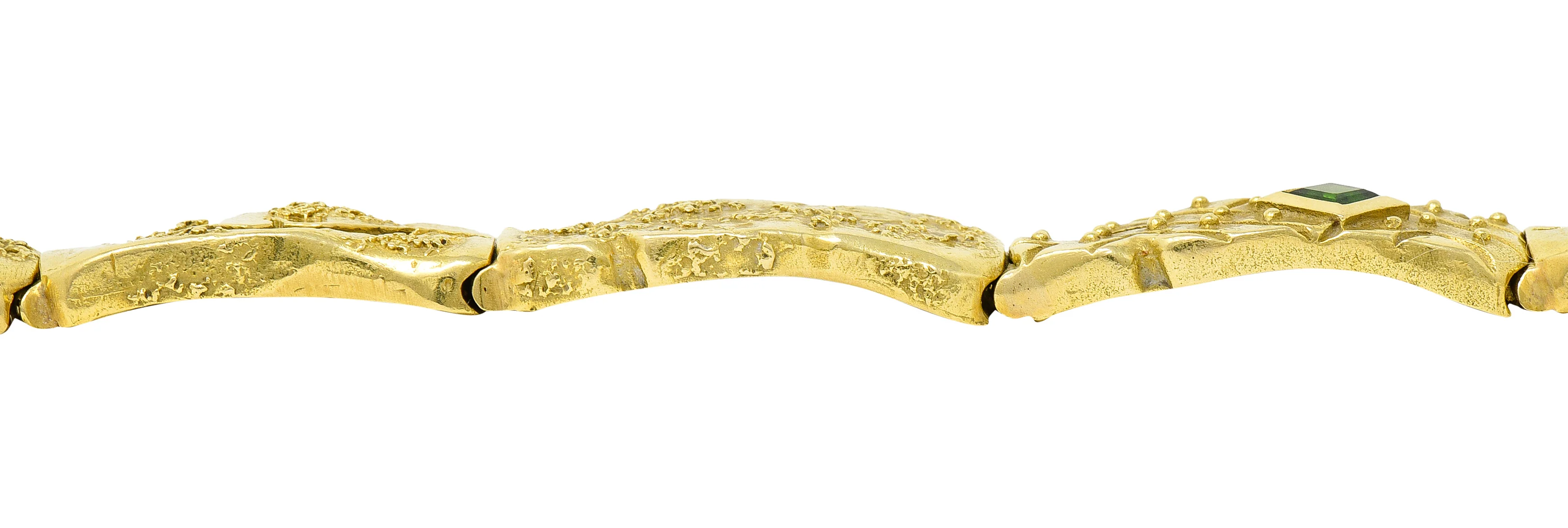 SeidenGang Peridot Diamond 18 Karat Gold Platinum Odyssey Zeus Turtle Bracelet - Image 11