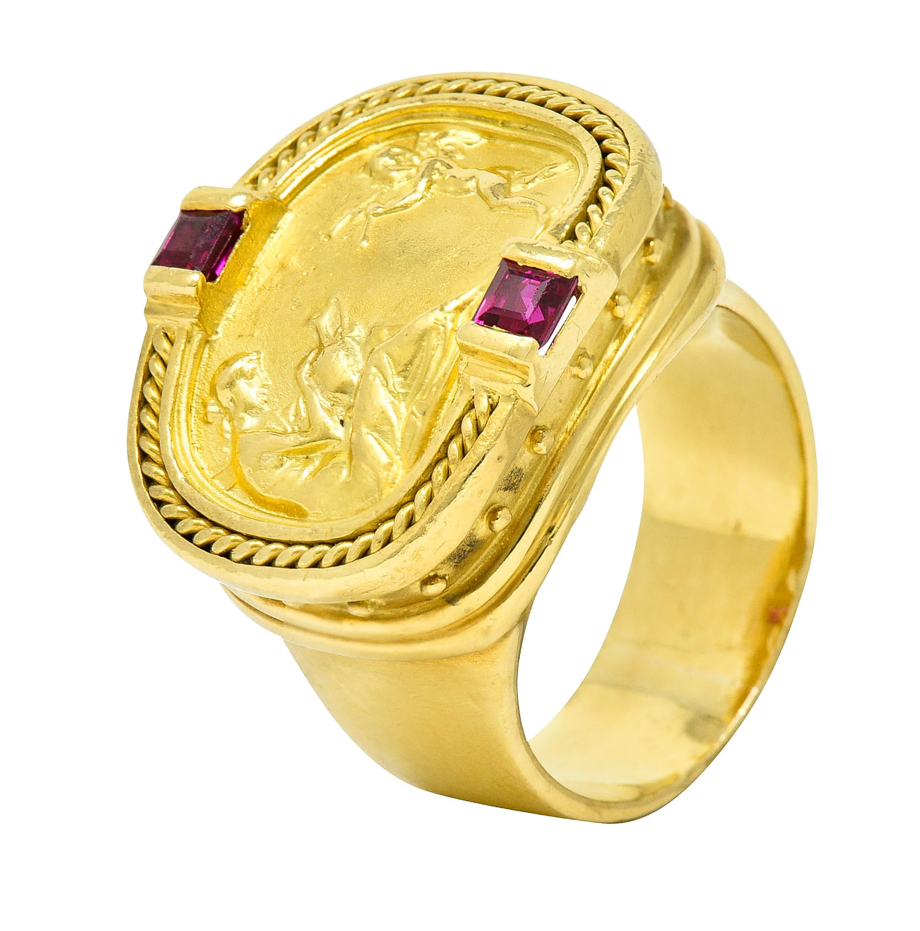 SeidenGang Ruby 18 Karat Yellow Gold Cupid Venus Classic Ring - Image 11