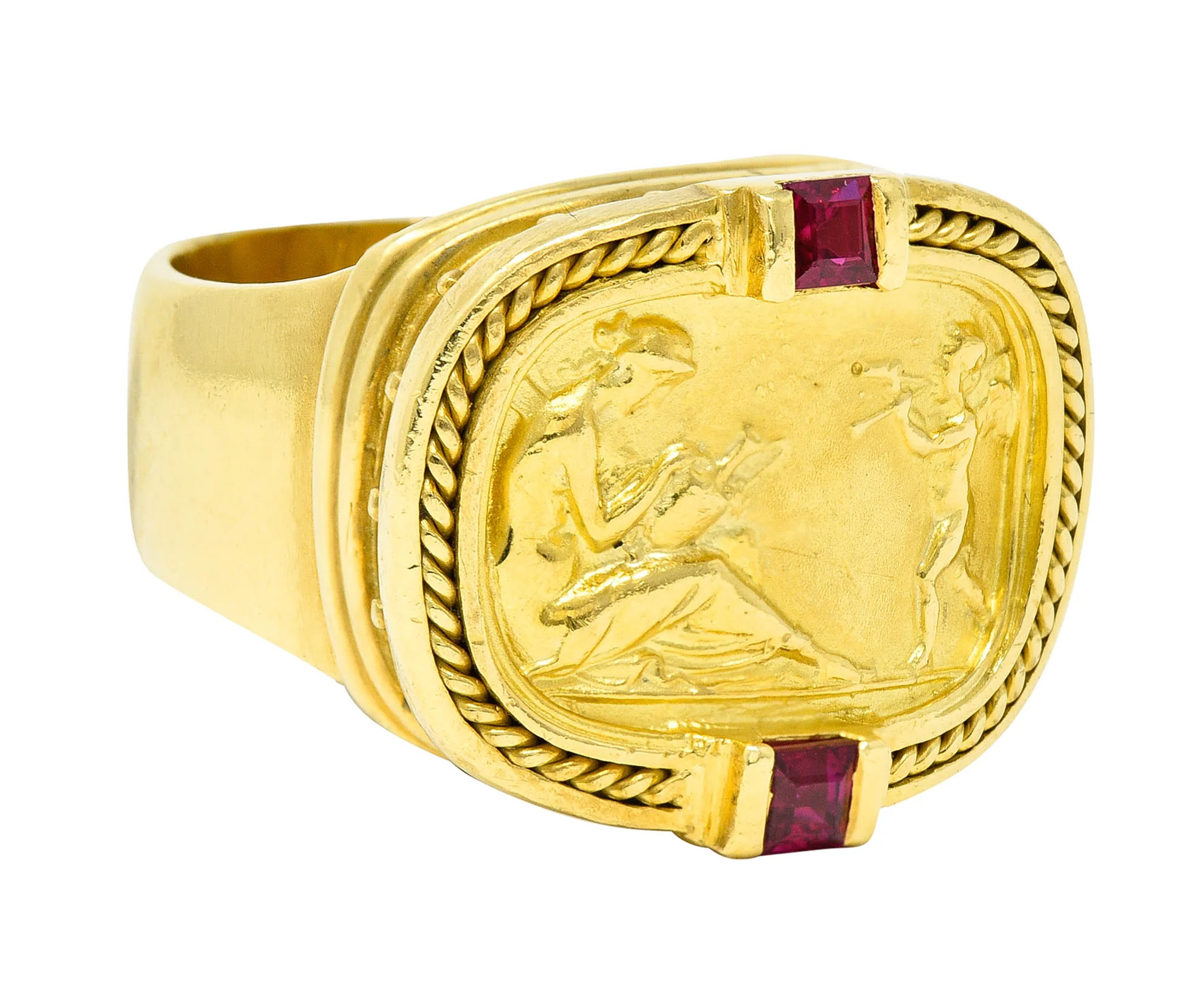 SeidenGang Ruby 18 Karat Yellow Gold Cupid Venus Classic Ring - Image 2