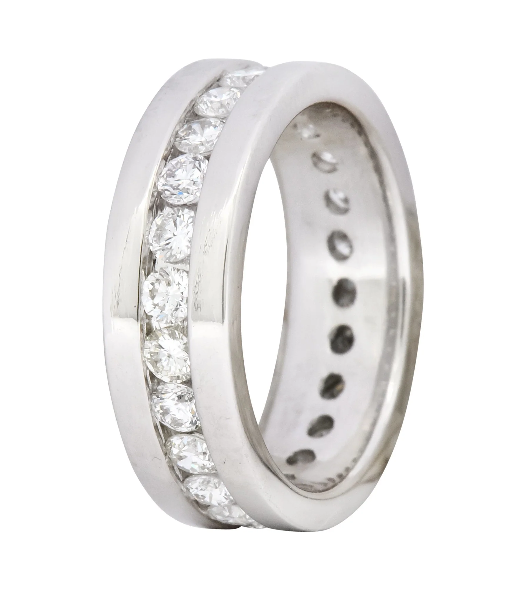 Simayof Modern 1.70 CTW Diamond Platinum Channel Eternity Band - Image 2