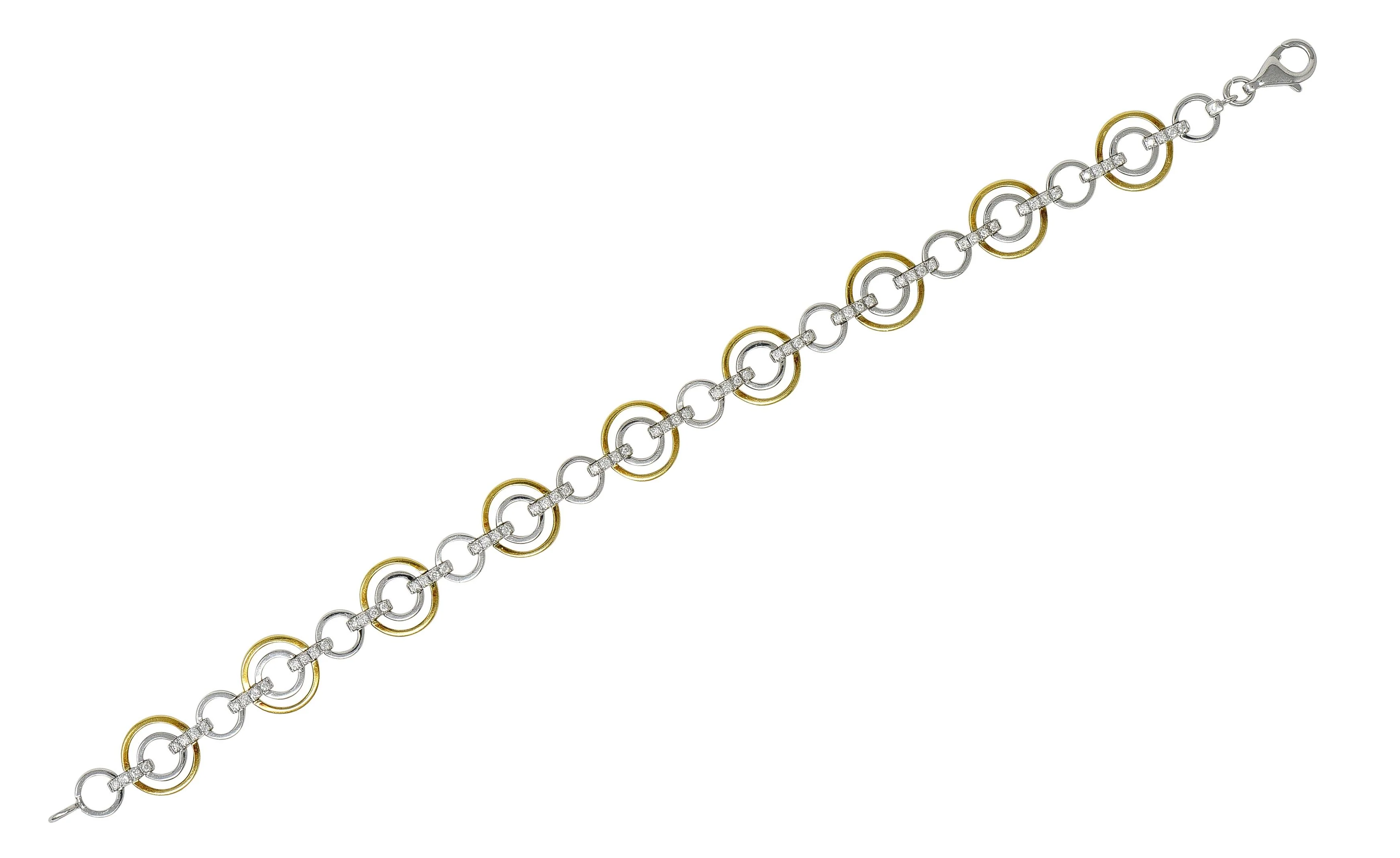 Simon G. Contemporary Diamond 18 Karat Two-Tone Gold Circle link Bracelet - Image 2
