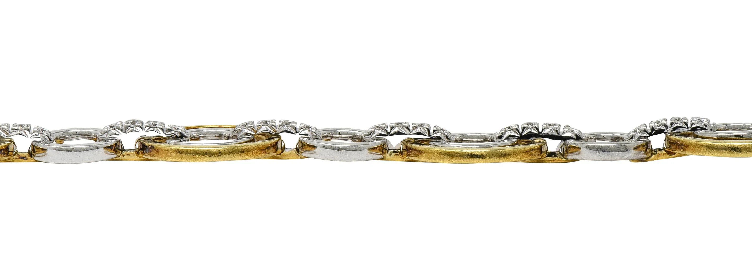 Simon G. Contemporary Diamond 18 Karat Two-Tone Gold Circle link Bracelet - Image 7