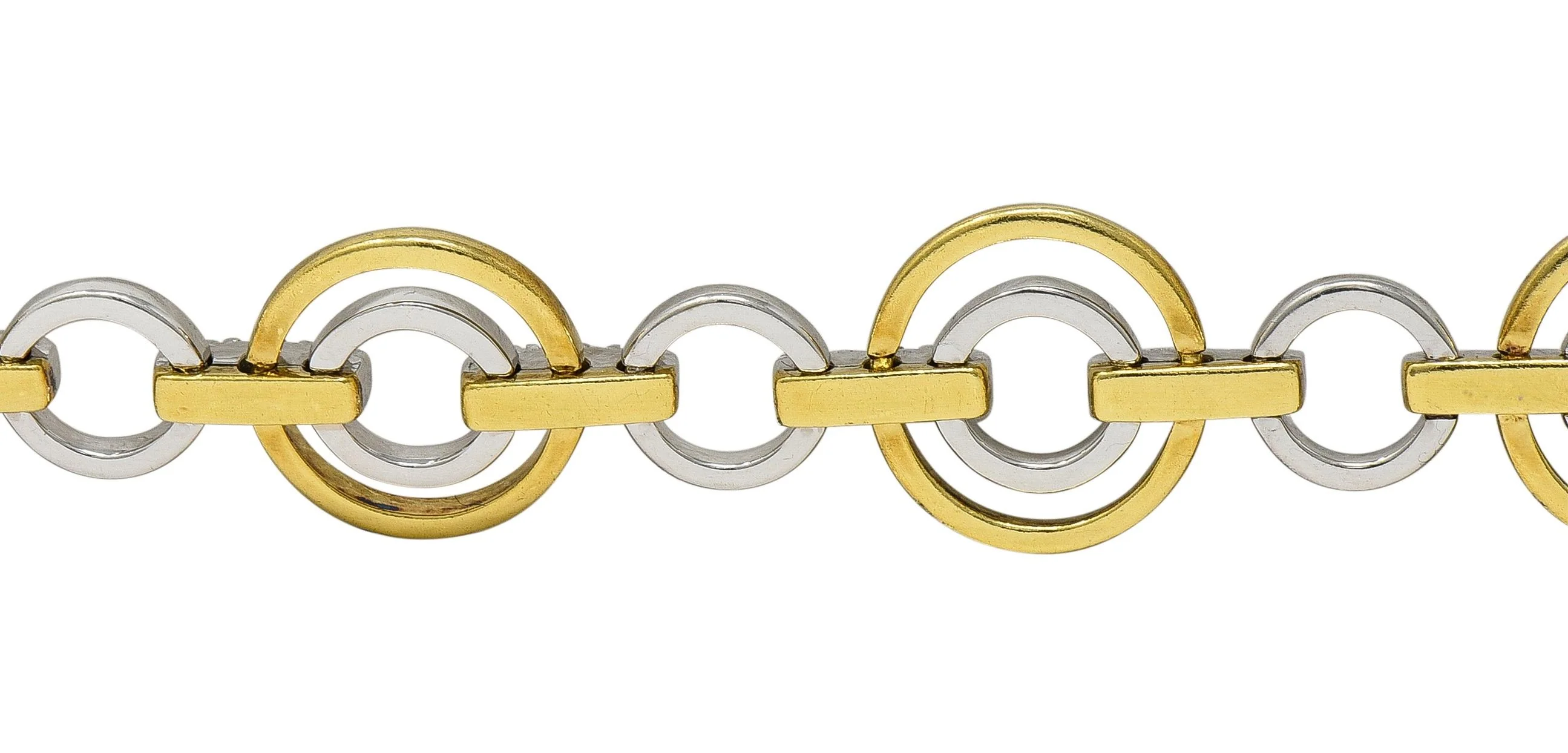 Simon G. Contemporary Diamond 18 Karat Two-Tone Gold Circle link Bracelet - Image 8