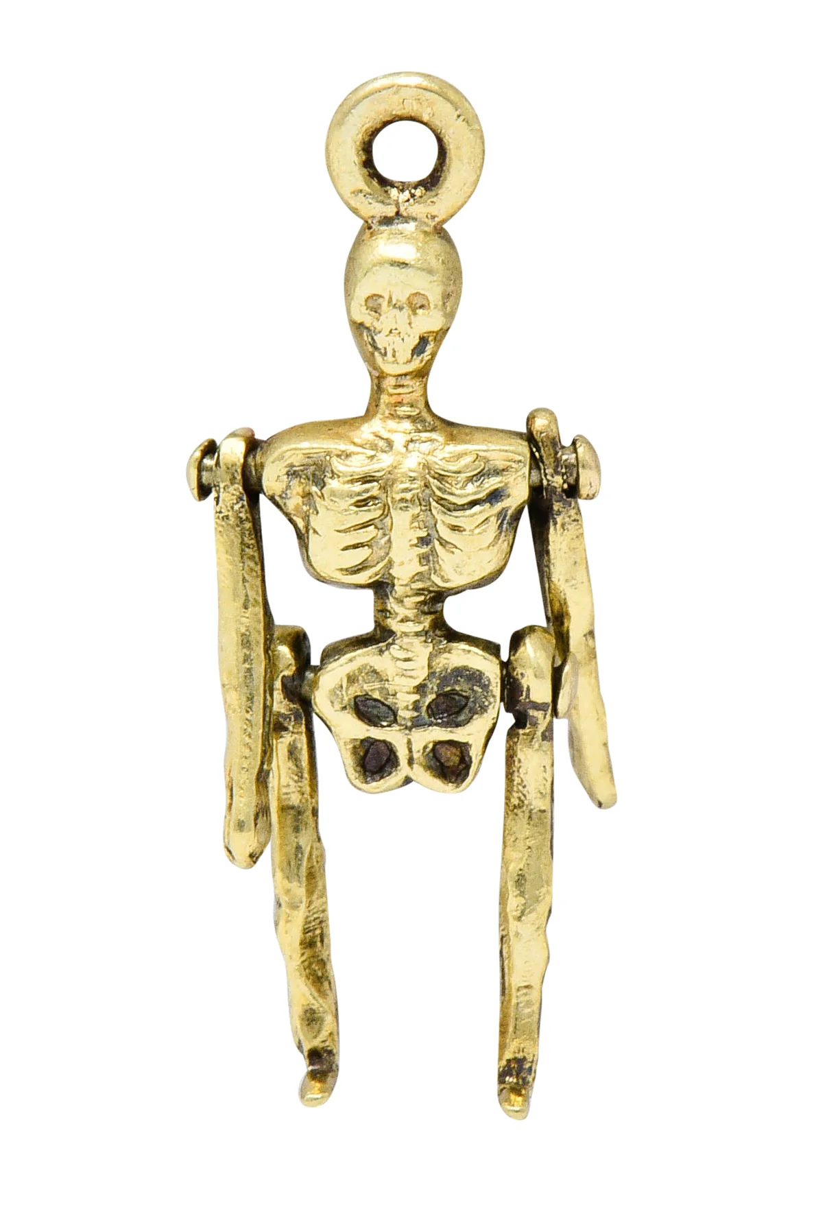 Sloan & Co. Art Nouveau 14 Karat Gold Articulated Skeleton Charm
