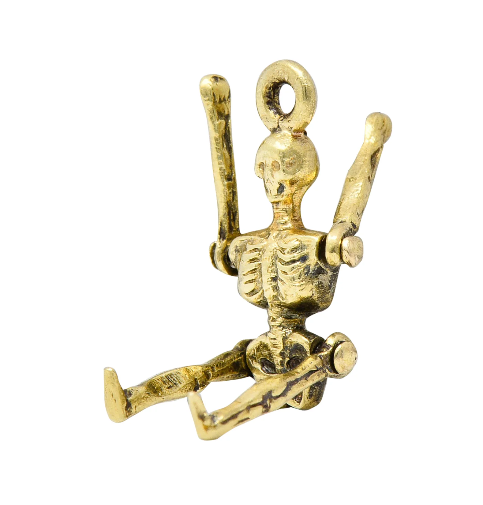 Sloan & Co. Art Nouveau 14 Karat Gold Articulated Skeleton Charm - Image 2